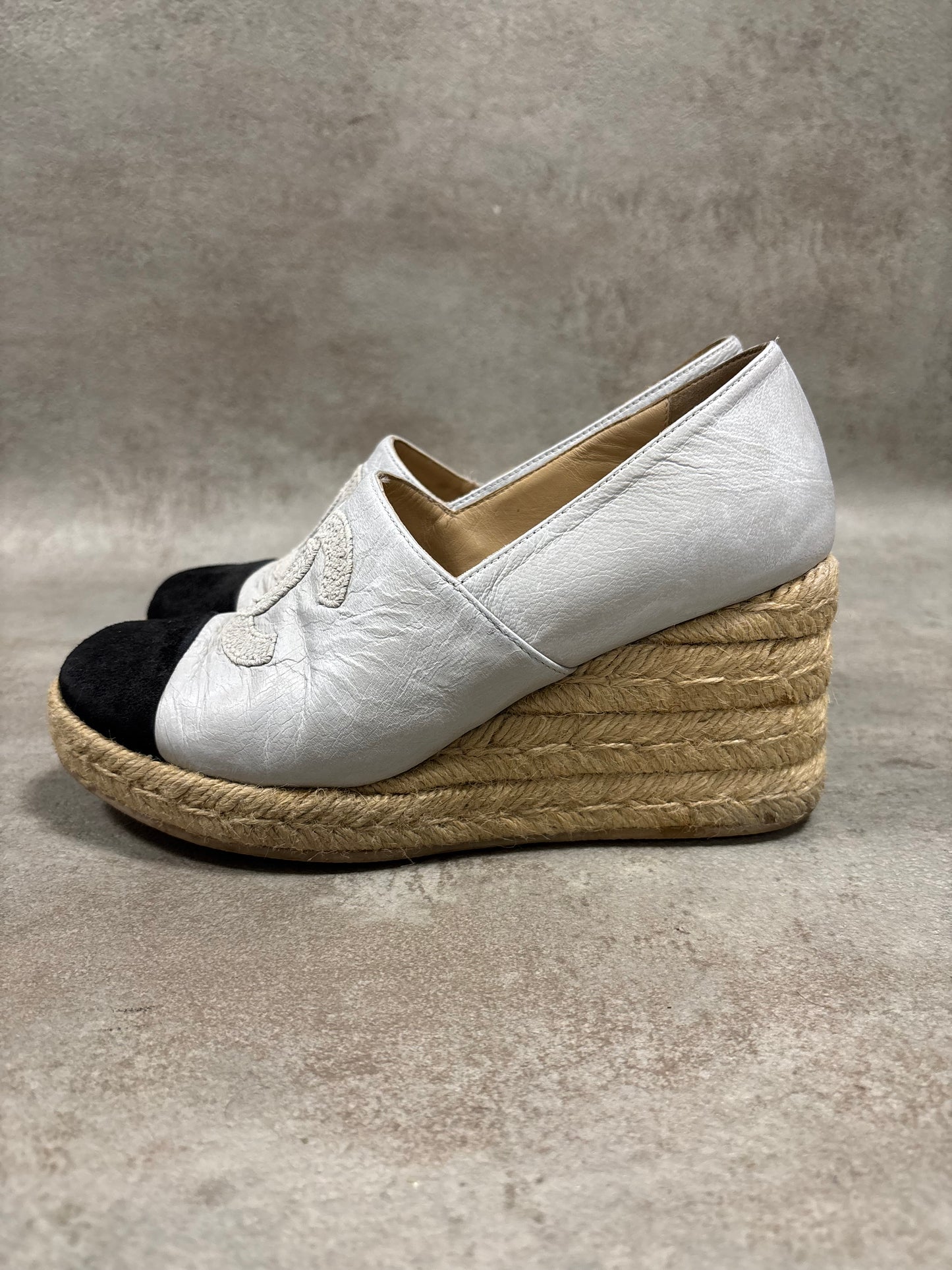 Zapatos Plataforma Tacón Cuero Chanel 00s Vintage - 37