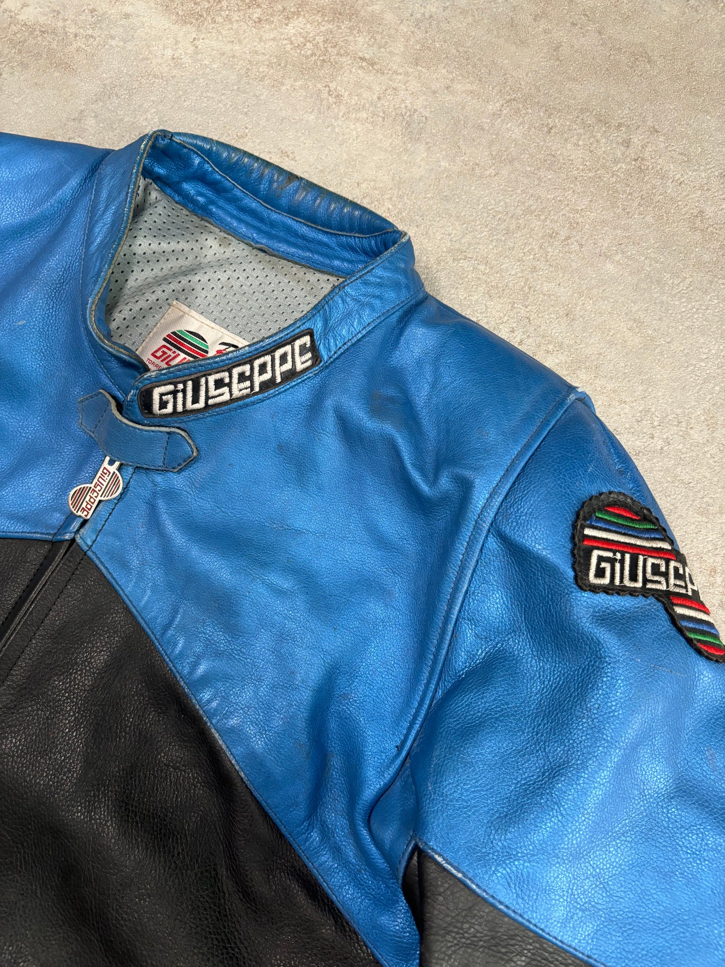 Chaqueta Cuero Racing Giuseppe 00s Vintage - S