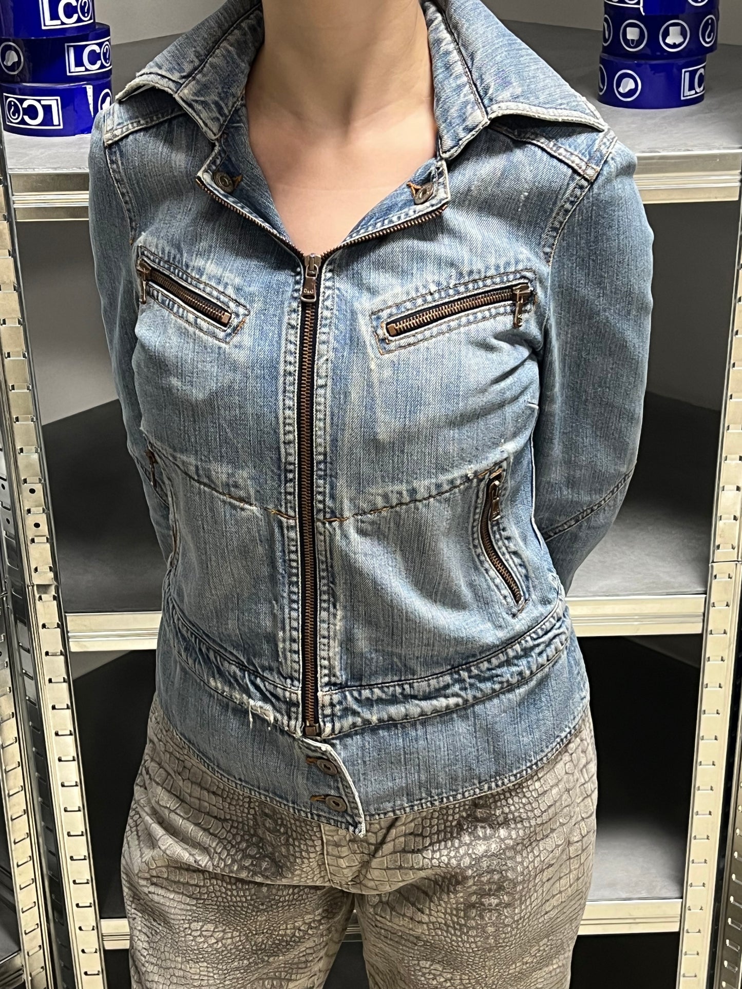 Chaqueta Modulable Vaquera Cargo Dolce & Gabbana 00s Vintage - S