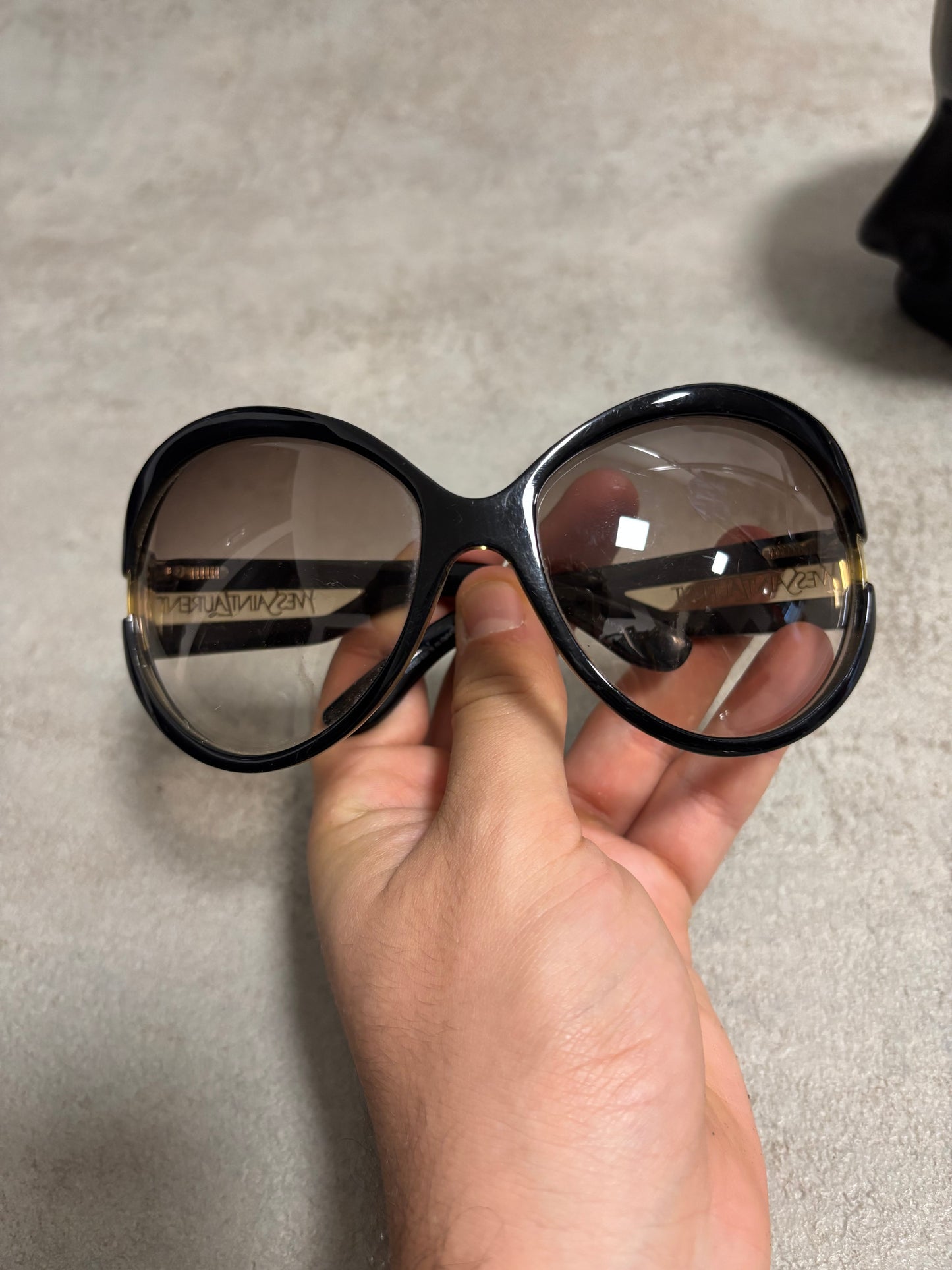 Gafas Oversize Transparent Yves Saint Laurent 90s Vintage
