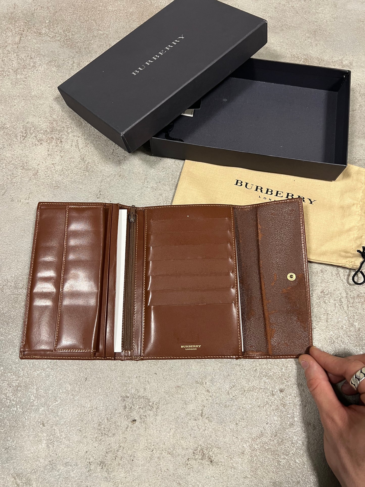 Cartera Piel Vintage Burberry Nova Check 00’s