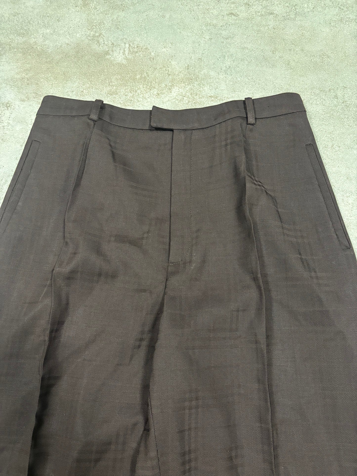Pantalones Traje Pinza Estampado Cuadros Burberry 00s Vintage - M