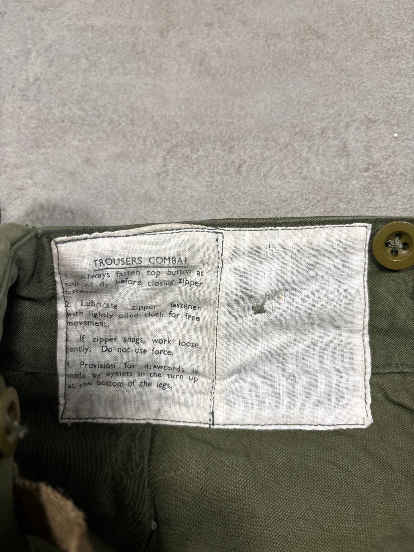 Pantalones De Combate Multipocket Militares Ejército Británico 1961 Vintage - M