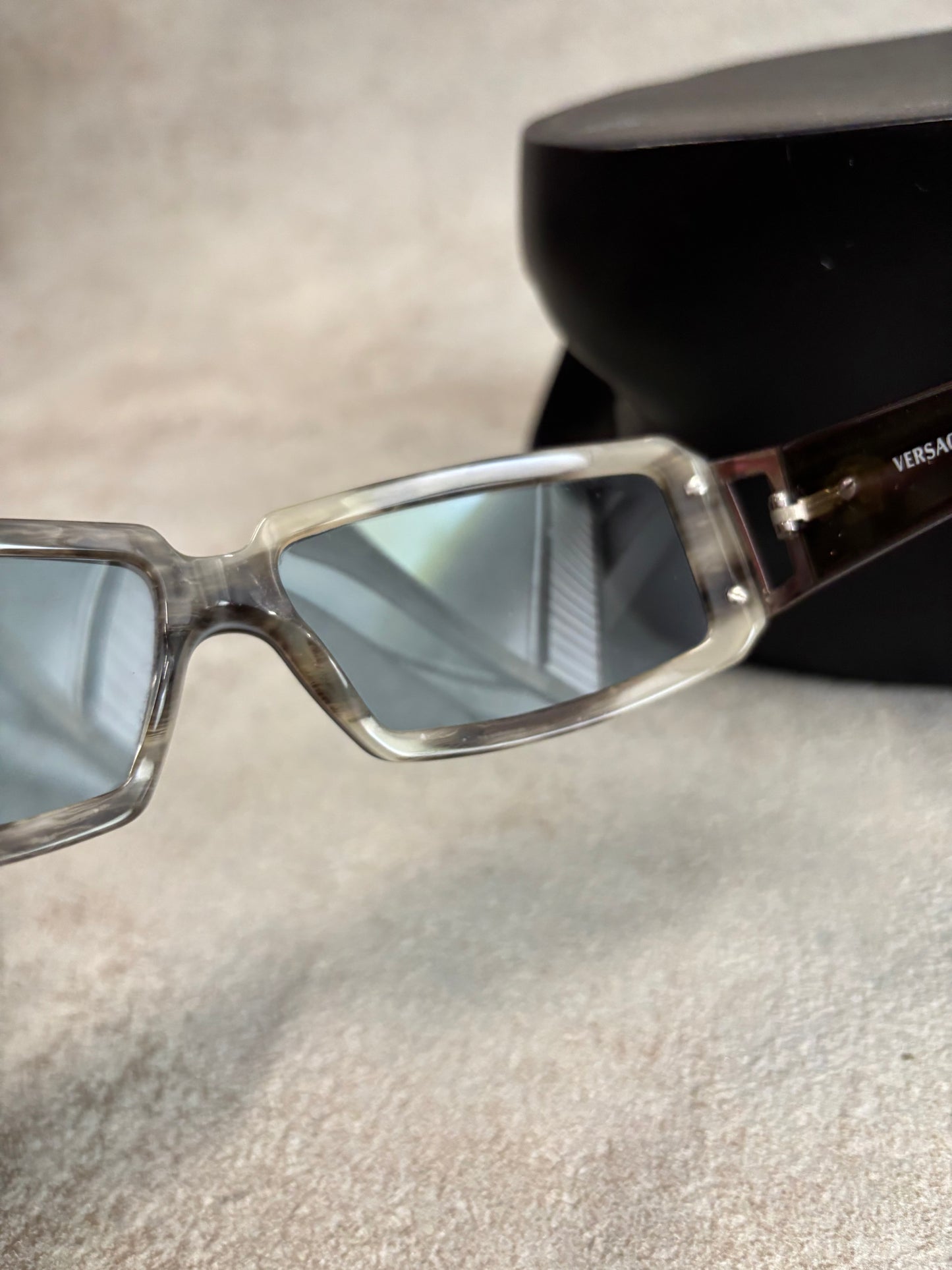 Gafas Rectangulares Versace Cristales Transparentes 00s Vintage