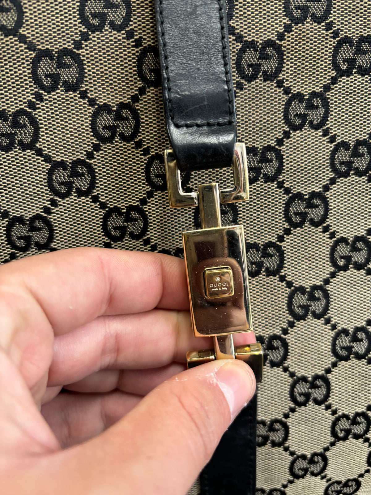 Bolso Totebag de Hombro Jackie Gucci + Guardapolvos Original 00s Vintage