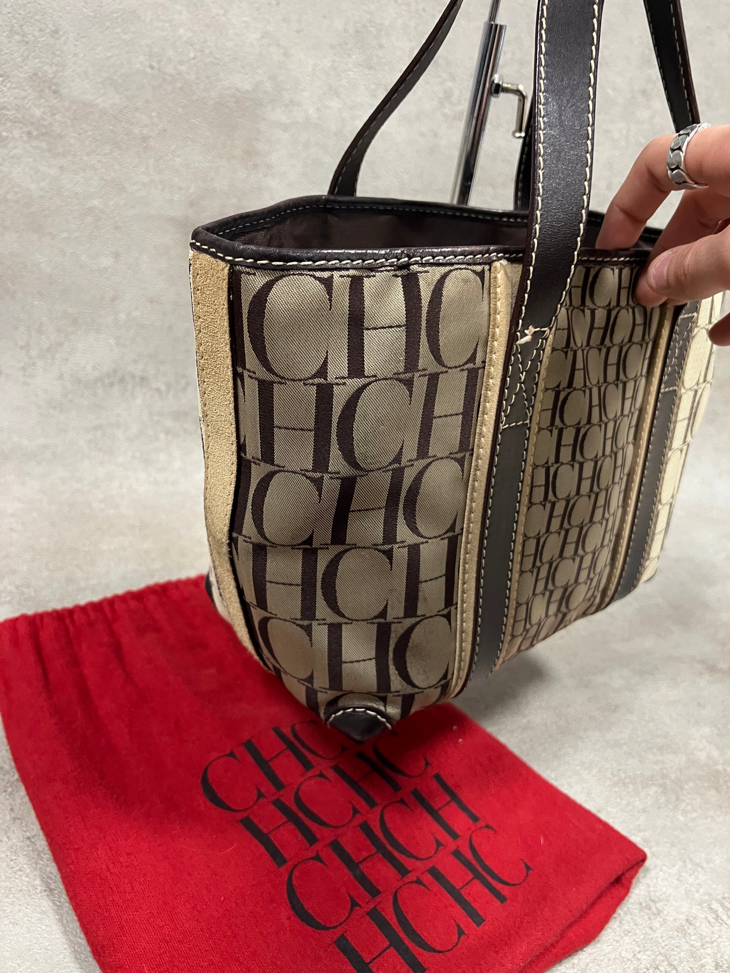 Bolso Tela Convertible Vintage Carolina Herrera 00’s Deadstock