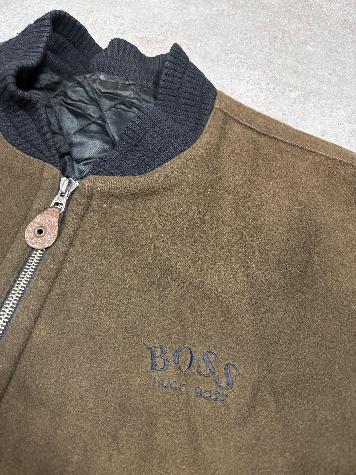 Chaqueta Bomber Cashmere Hugo Boss 90s Vintage - L
