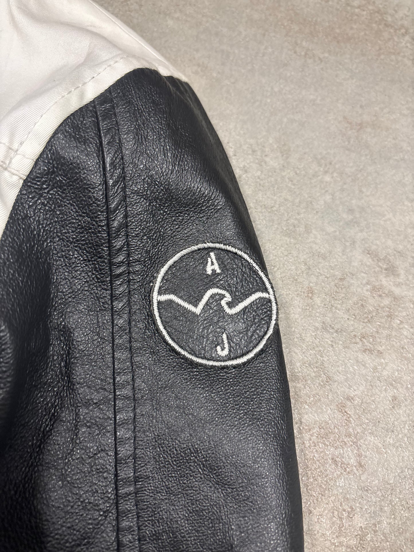 Chaqueta Cuero Varsity College Armani Jeans 00s Vintage - S