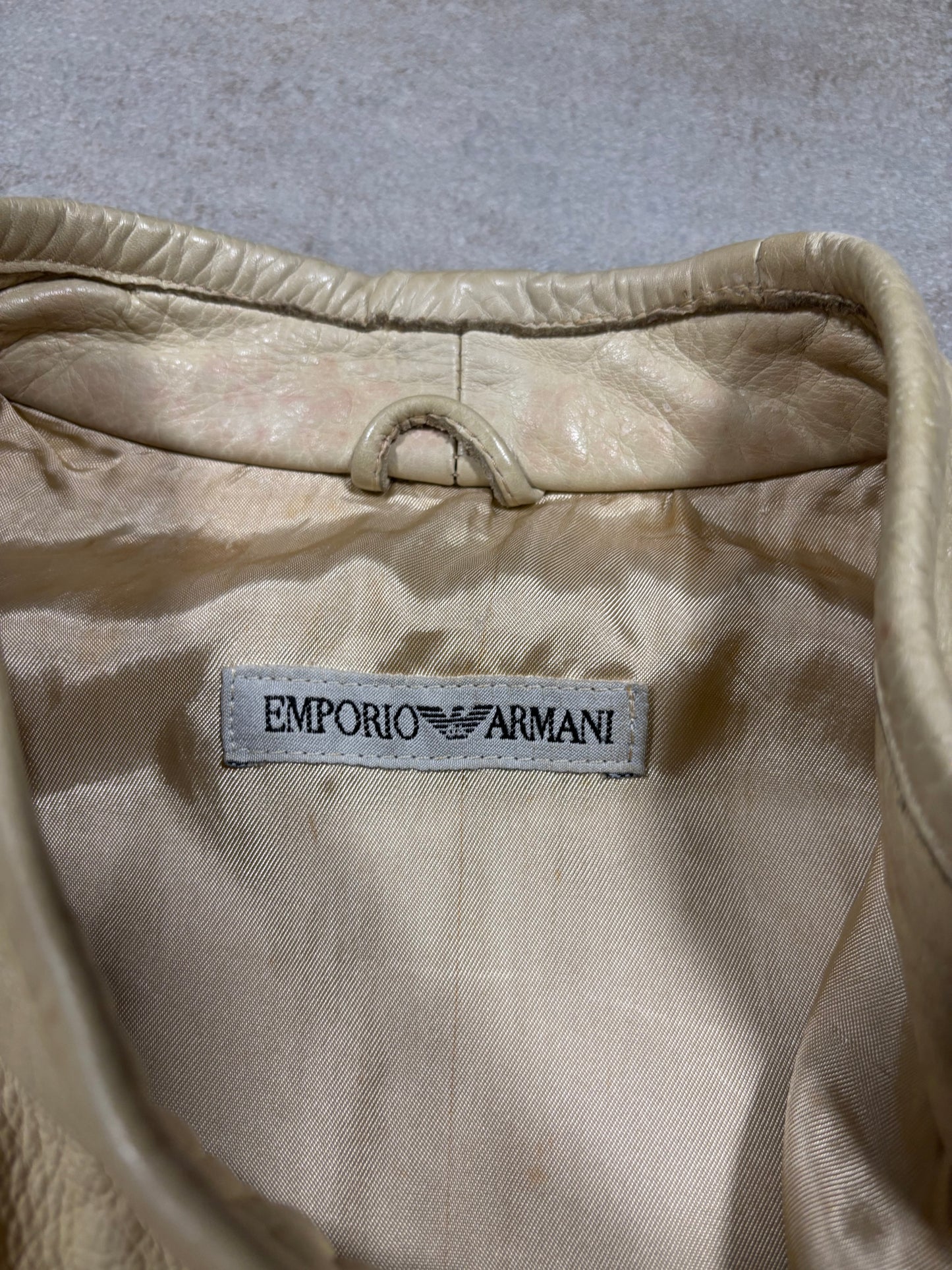 Chaqueta Asimétrica Cuero Emporio Armani 90s Vintage - M Woman