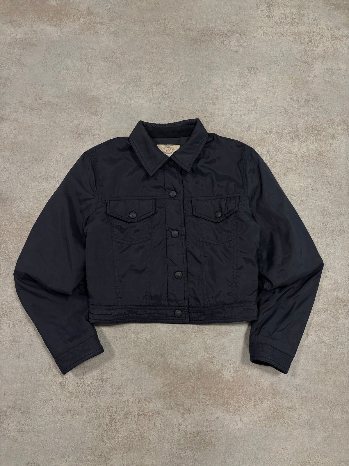 Chaqueta Trucker Nylon Cropped Armani Jeans 90s Vintage - S
