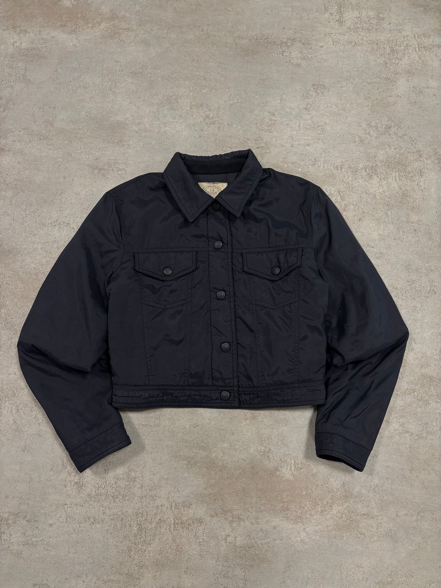 Chaqueta Trucker Nylon Cropped Armani Jeans 90s Vintage - S