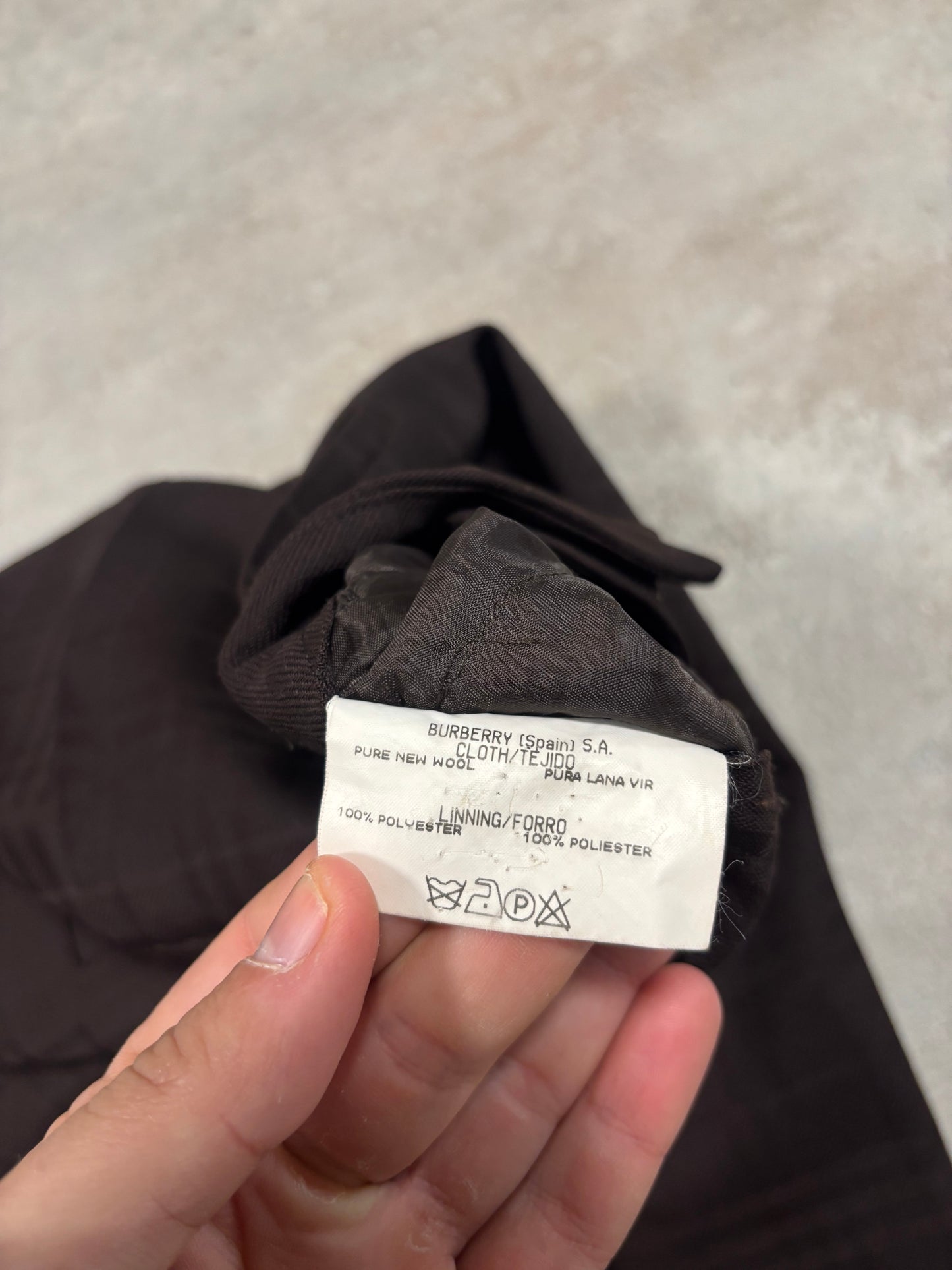 Pantalones Traje Pinza Estampado Cuadros Burberry 00s Vintage - M