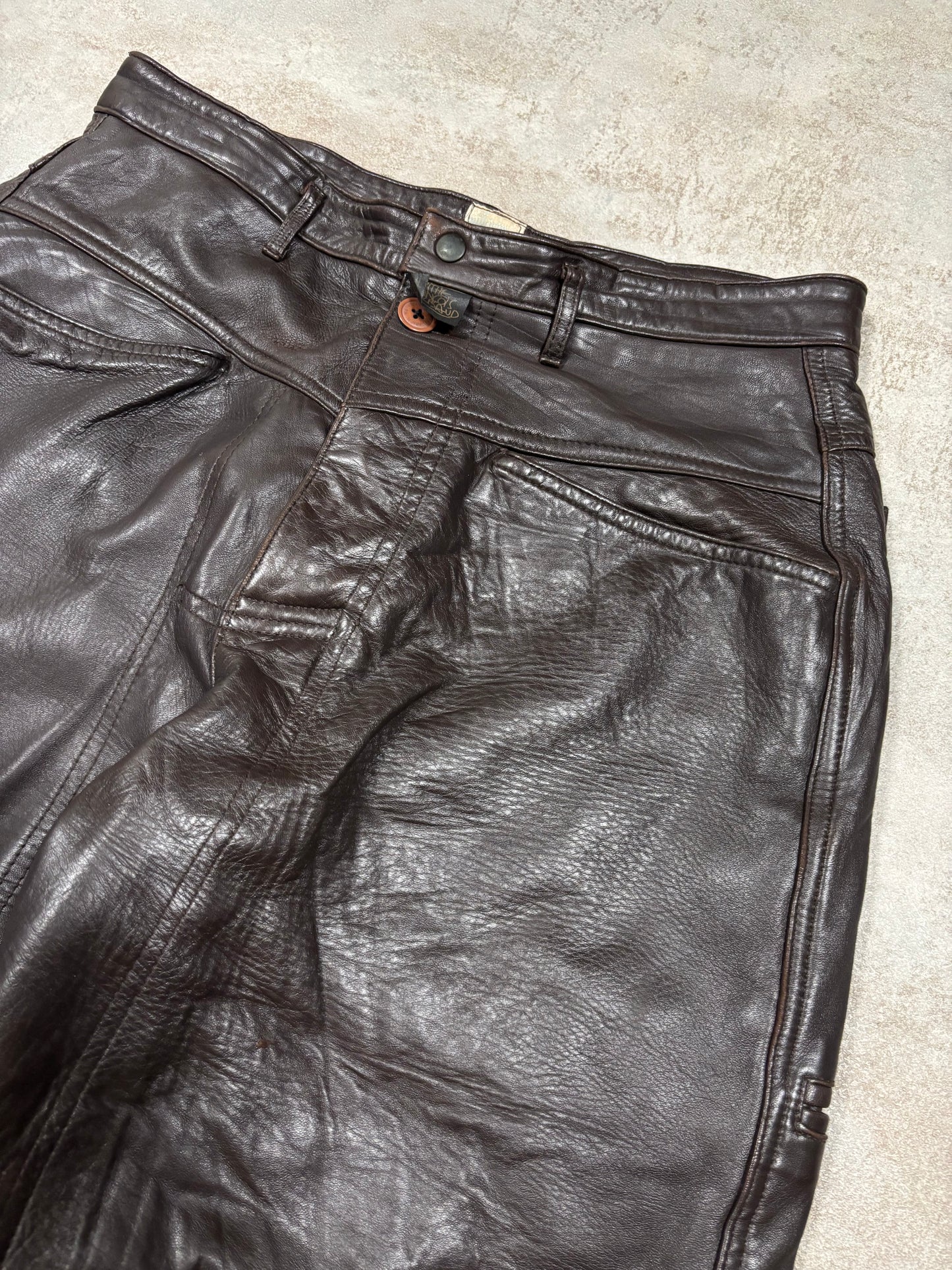 Pantalones Cuero Marithé François + Girbaud Millésimes 80s Vintage - M