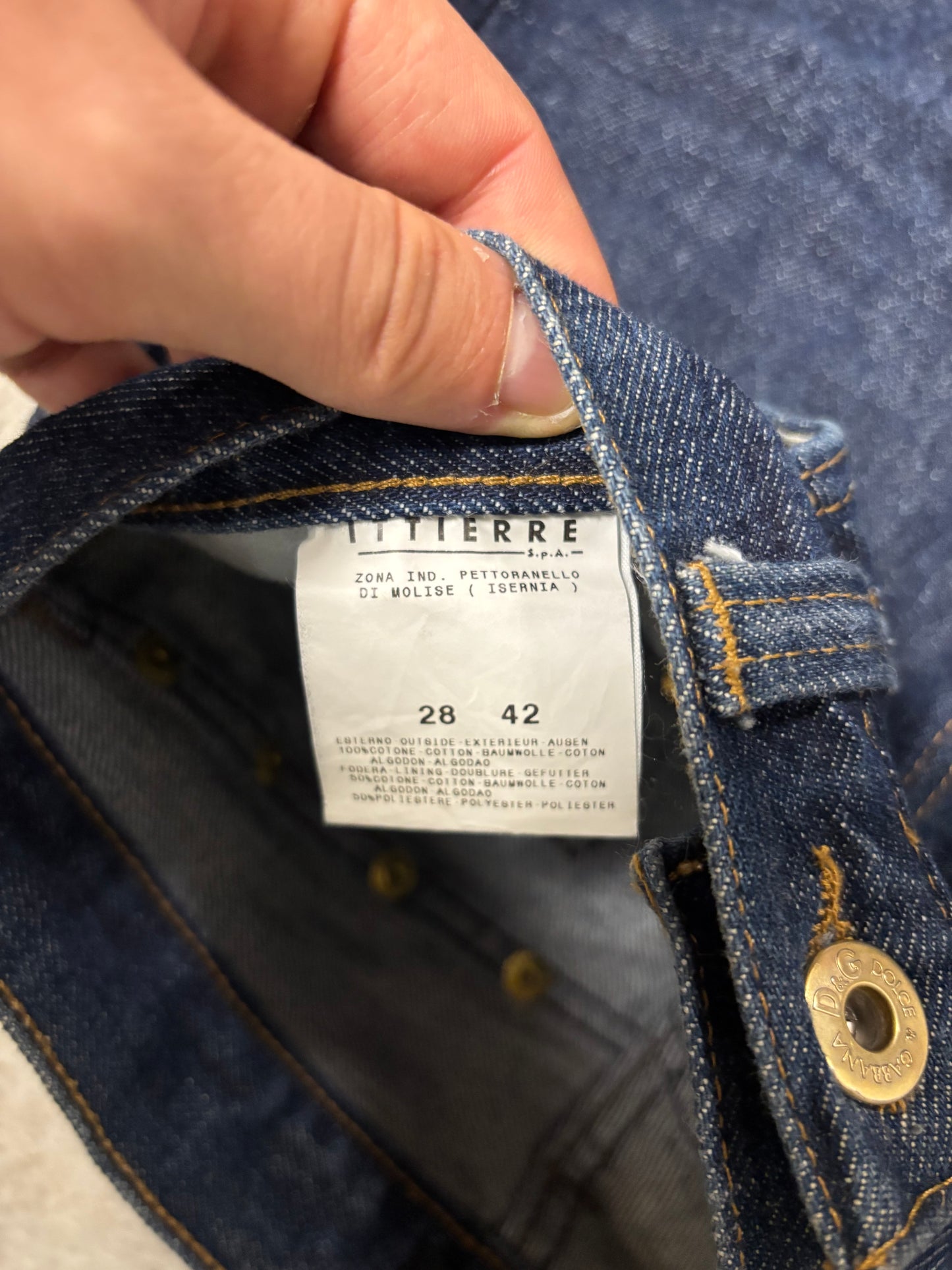 Pantalones Indigo Remaches Dolce & Gabbana 00s Vintage - S