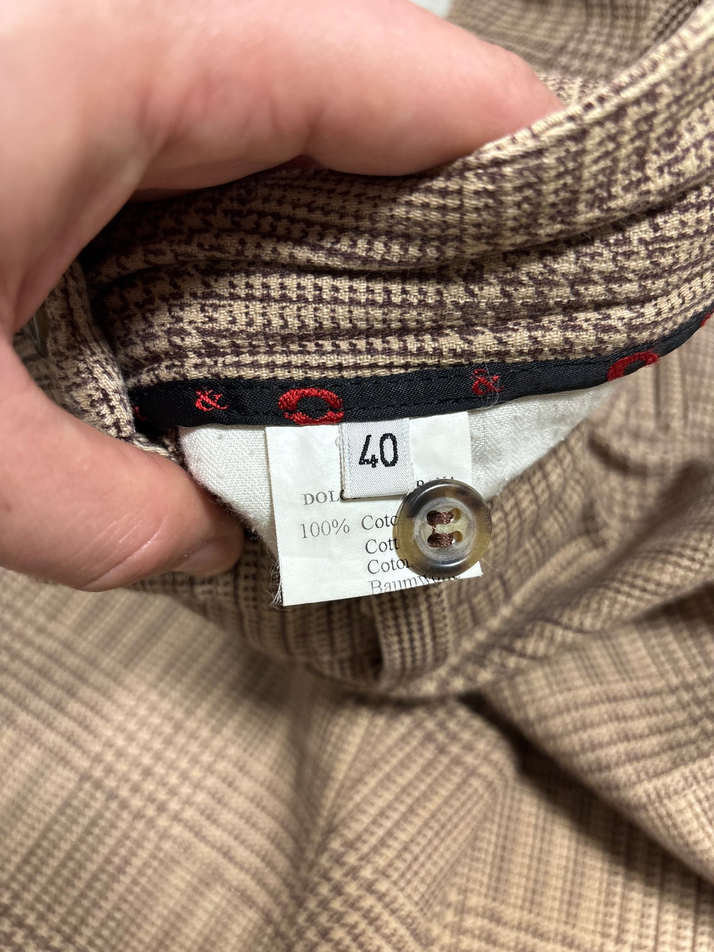 Pantalones Cuadros Traje Dolce & Gabbana 00s Vintage - M