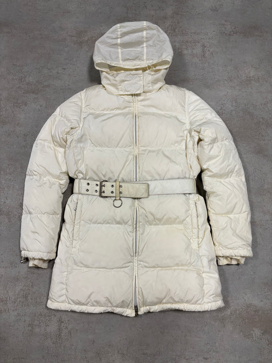 Abrigo Largo Acolchado Cinturón Prada 00s Vintage - M