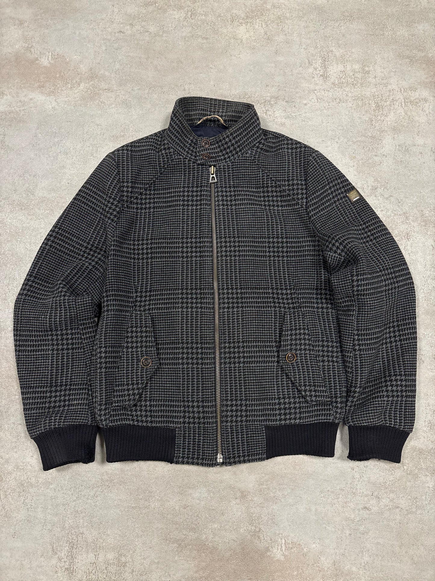 Chaqueta Harrington Cuadros Hugo Boss Orange 00s Vintage - M