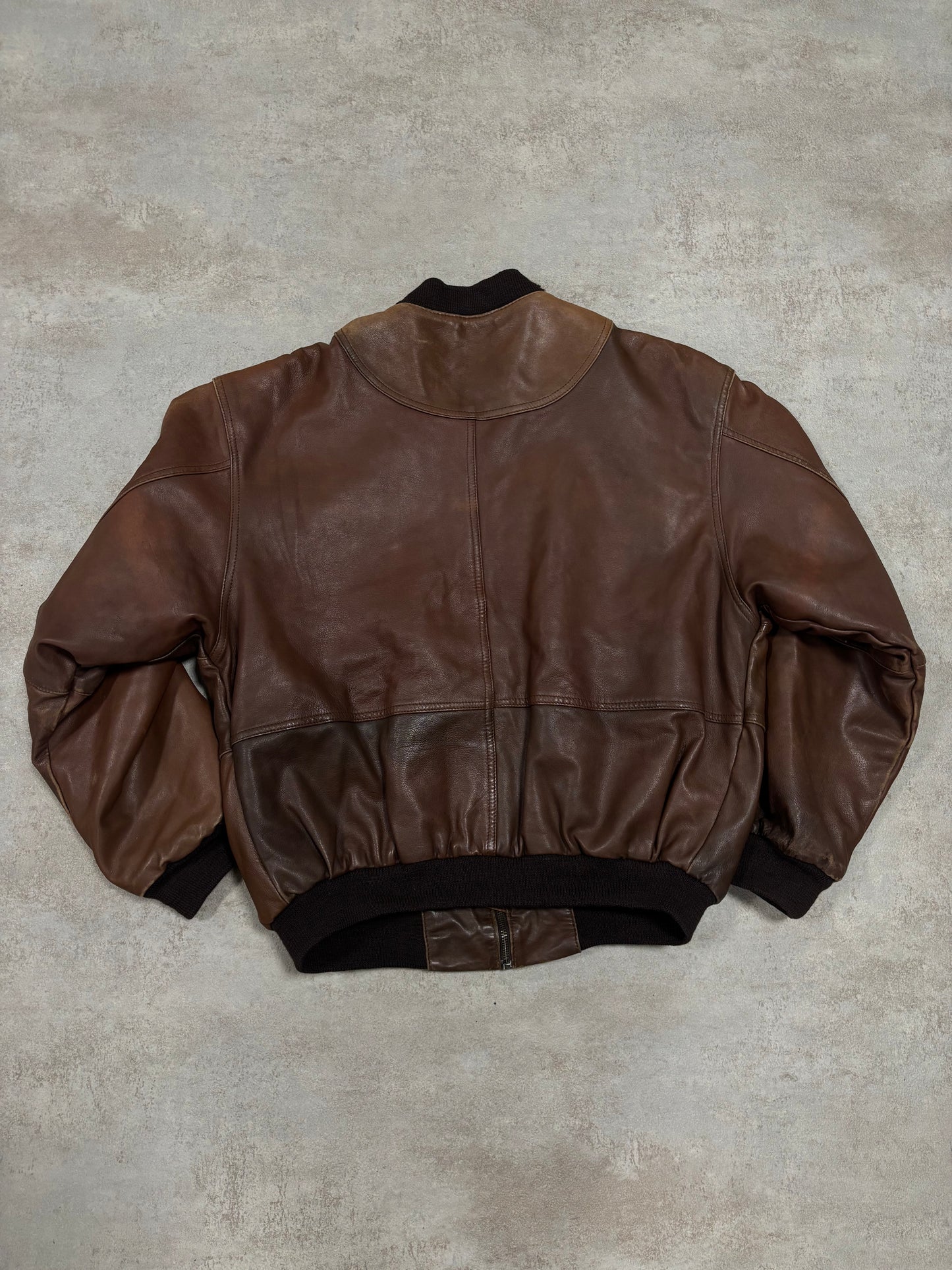 Chaqueta Bomber Cuero ‘Torpedo’ 90s Vintage - XL