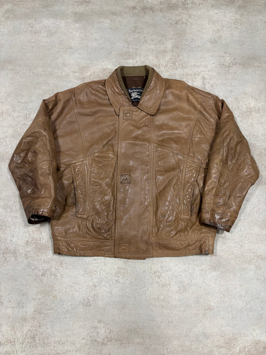 Chaqueta Piel Burberry 90s Vintage - L
