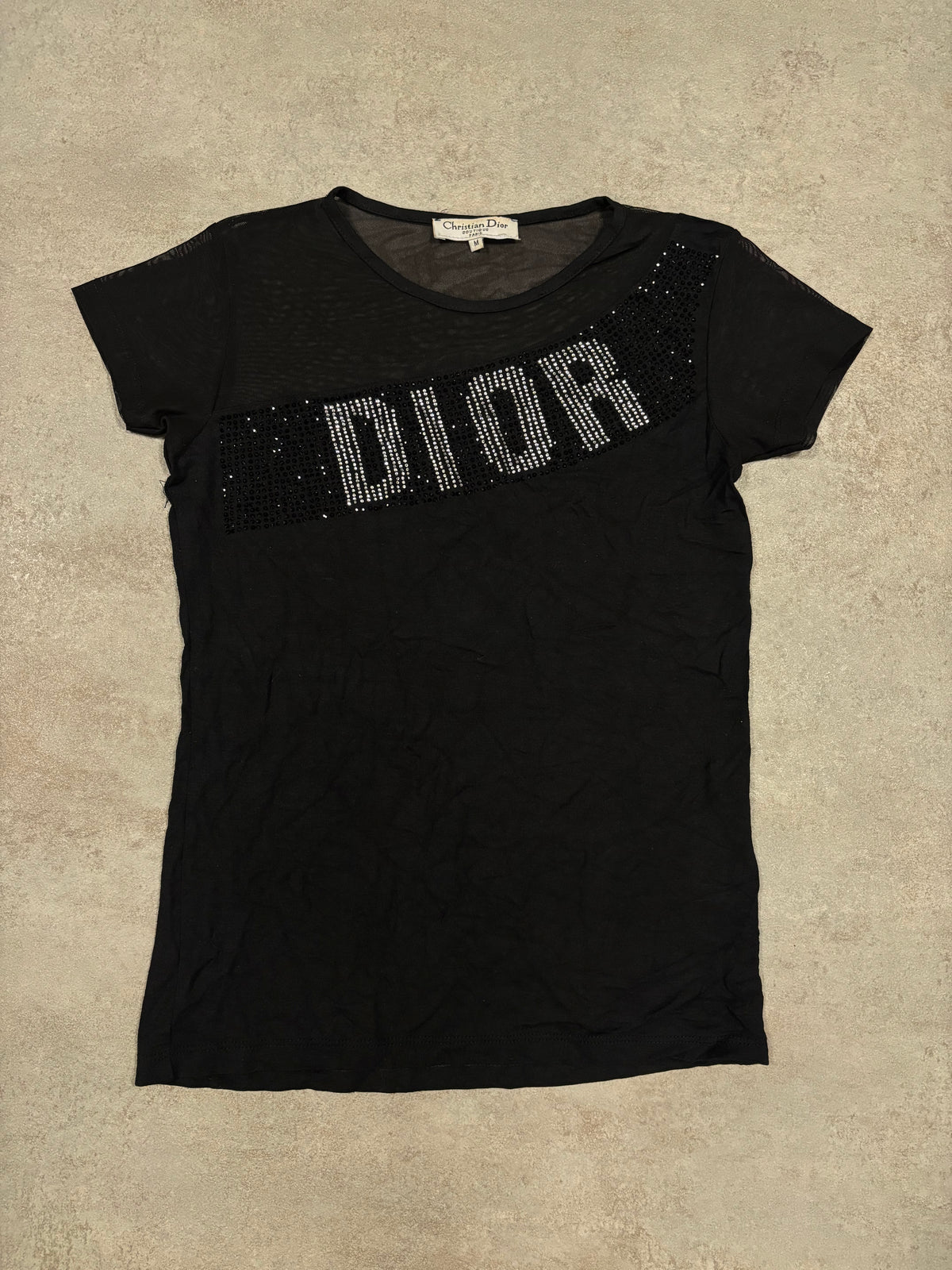 Camiseta Top Mesh Christian Dior Brillantes 00s Vintage - M