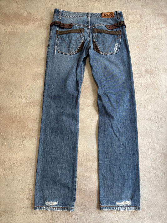 Vaqueros Cuero Dolce & Gabbana 2005 Vintage - S
