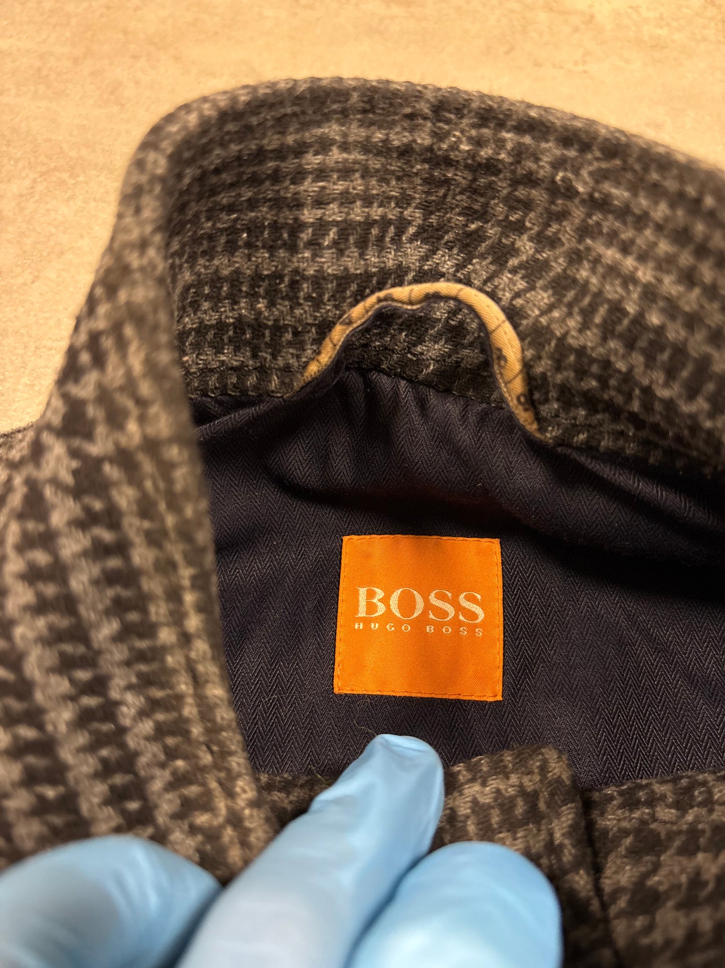 Chaqueta Harrington Cuadros Hugo Boss Orange 00s Vintage - M