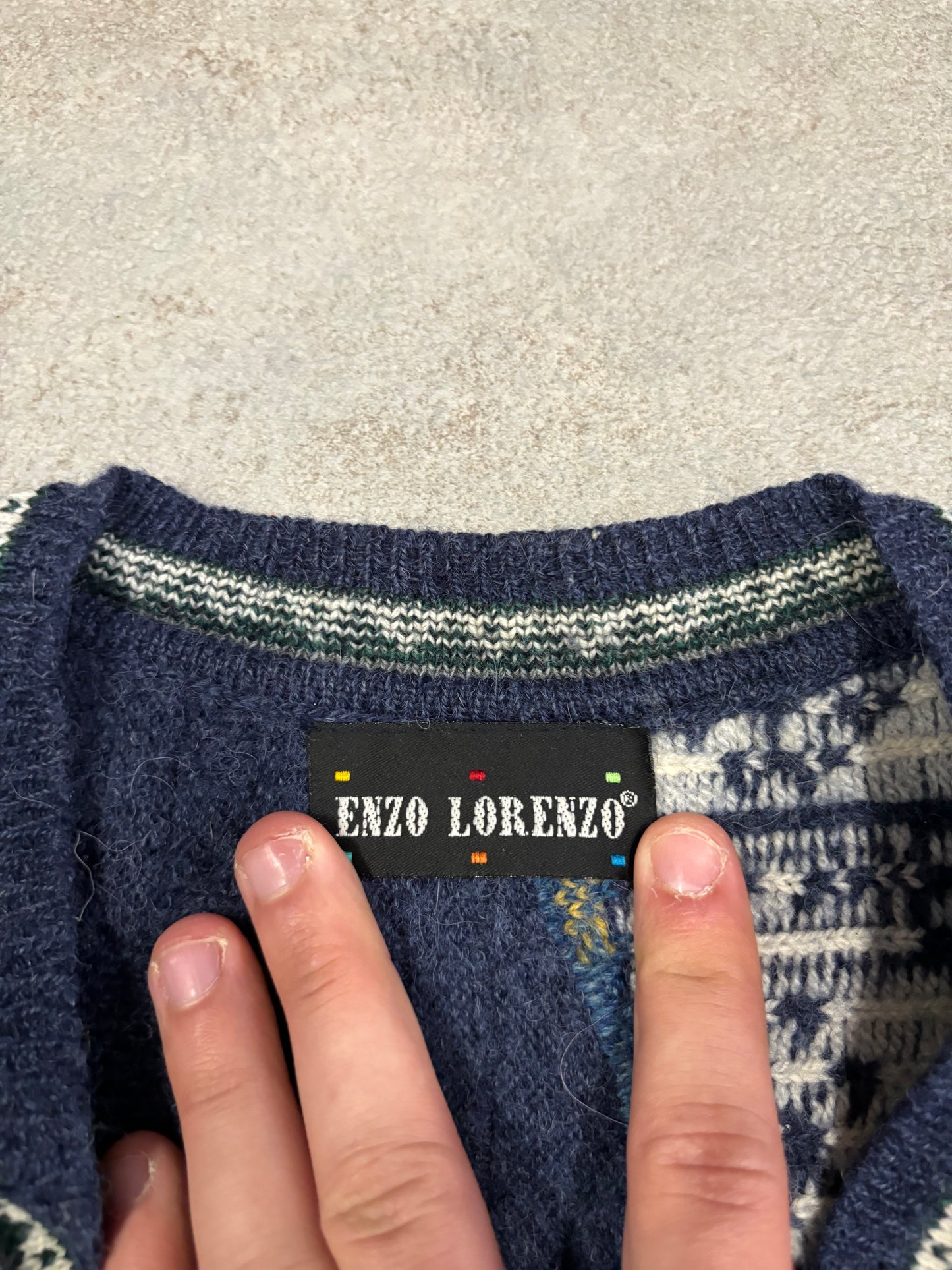 Enzo Lorenzo 90s Vintage 'Coogi Style' Sweater - M