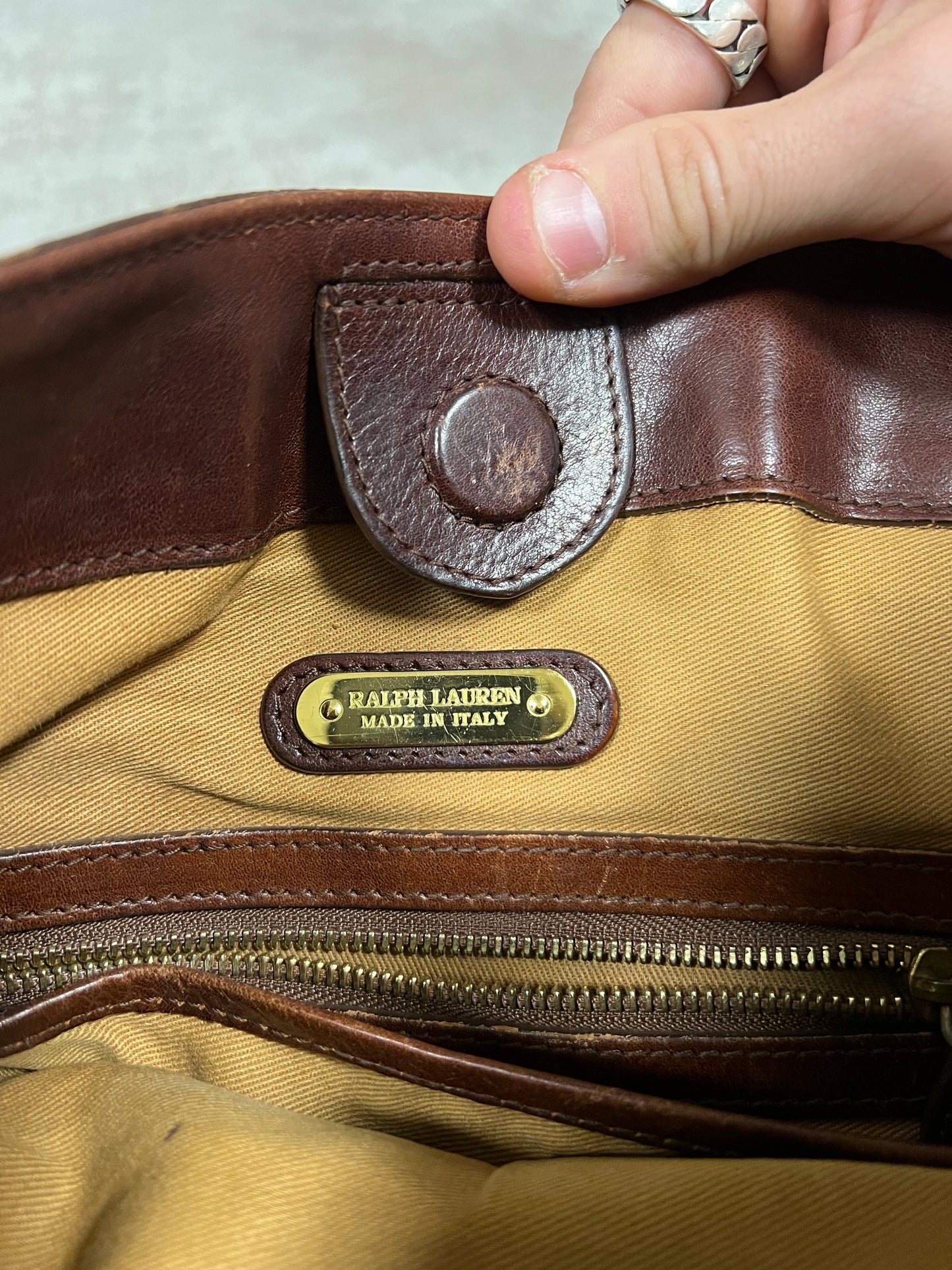 Bolso Cuero Vintage Ralph Lauren