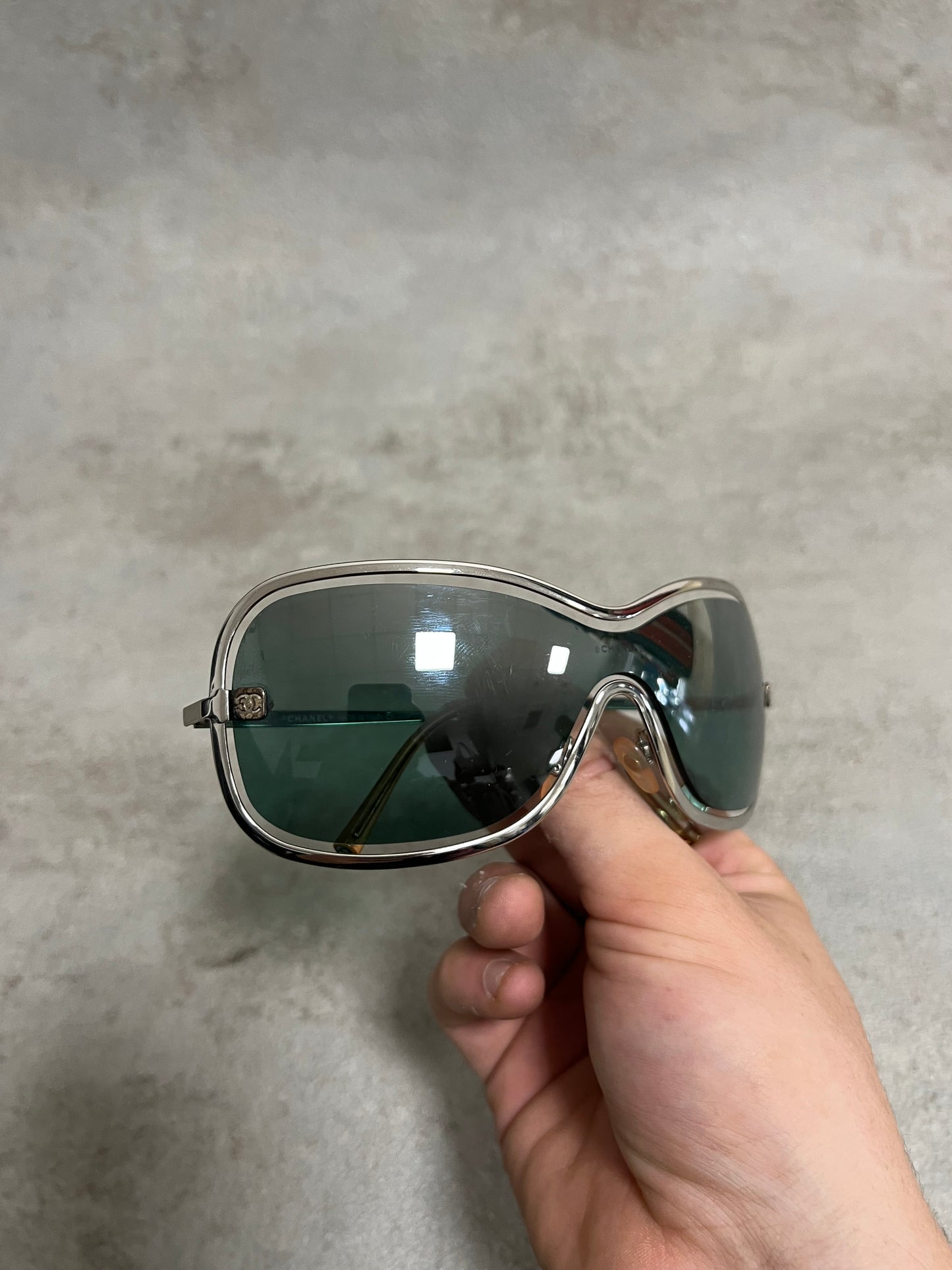 Gafas Sol Vintage Chanel Rhinestone Shield 00’s