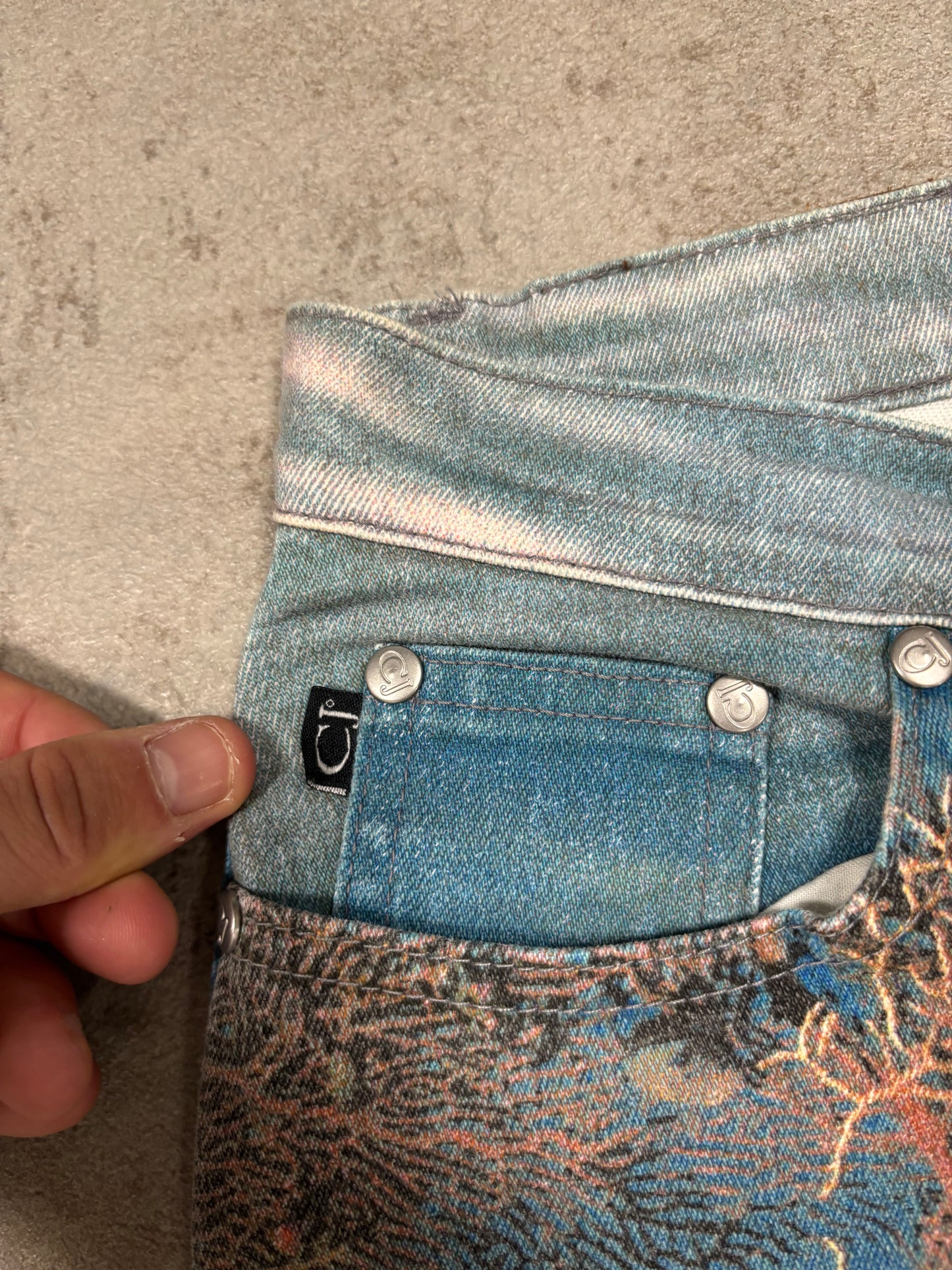 Pantalones Coral Reef Print Cavalli Jeans 1999 Vintage - S