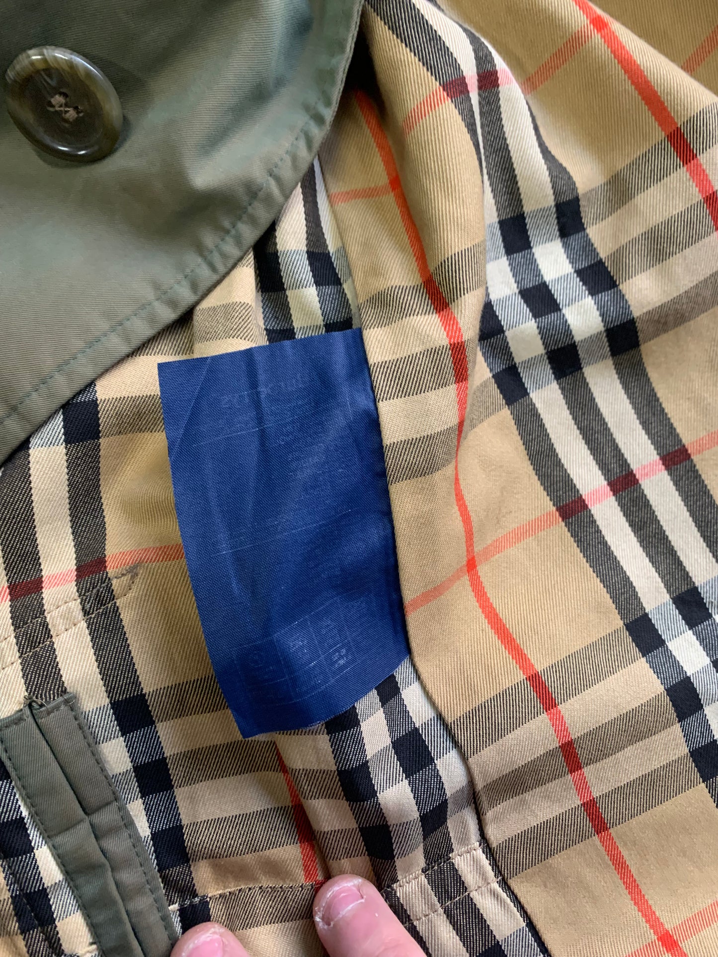 Gabardina Vintage Burberry Nova Check 80’s - L