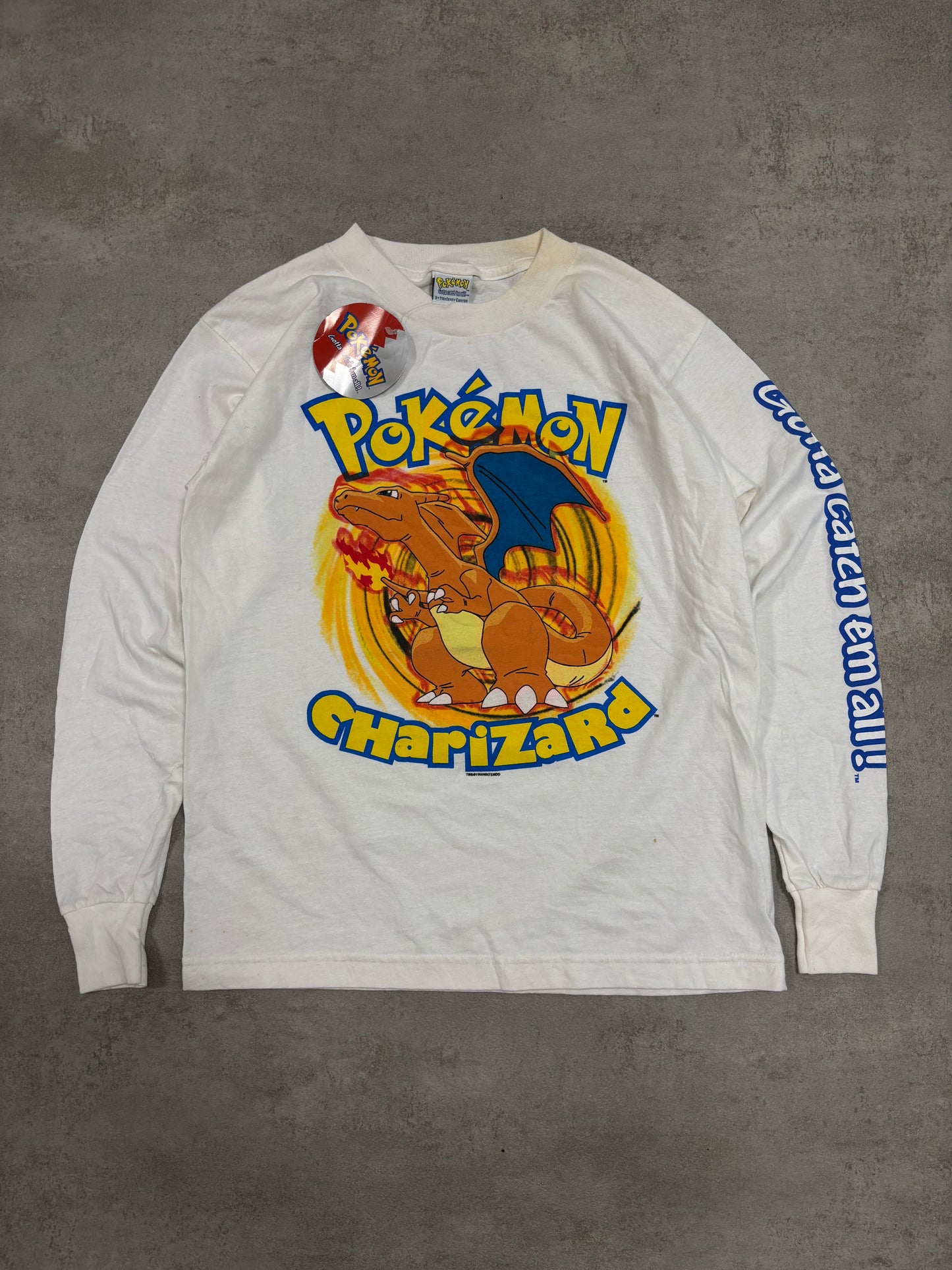 Camiseta Manga Larga Nintendo Pokemon ‘Charizard’ 1999 Deadstock Vintage - S