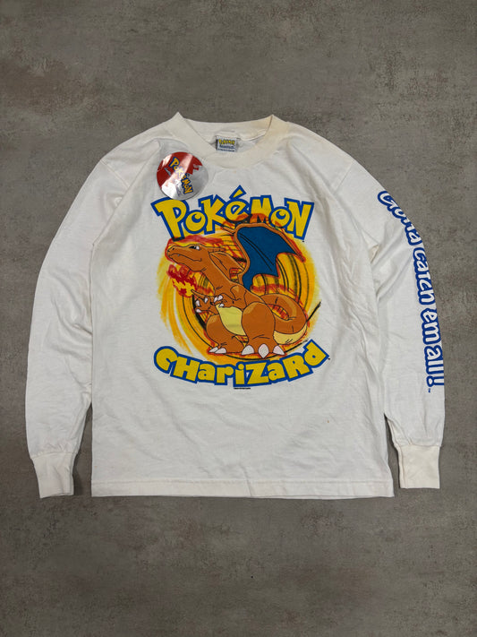 Camiseta Manga Larga Nintendo Pokemon ‘Charizard’ 1999 Deadstock Vintage - S
