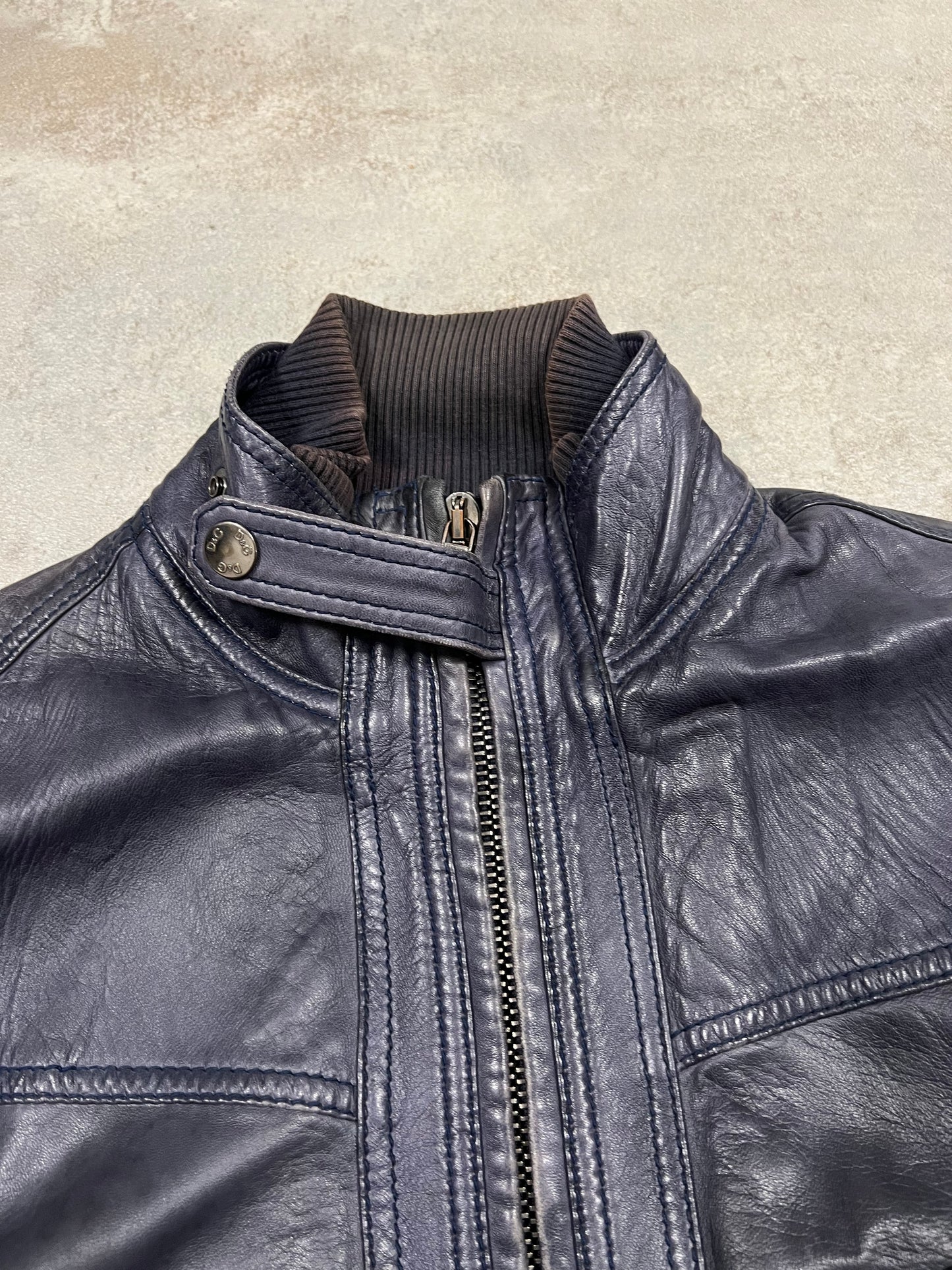 Chaqueta Cuero Ajustada Vintage Dolce & Gabbana 00’s - M