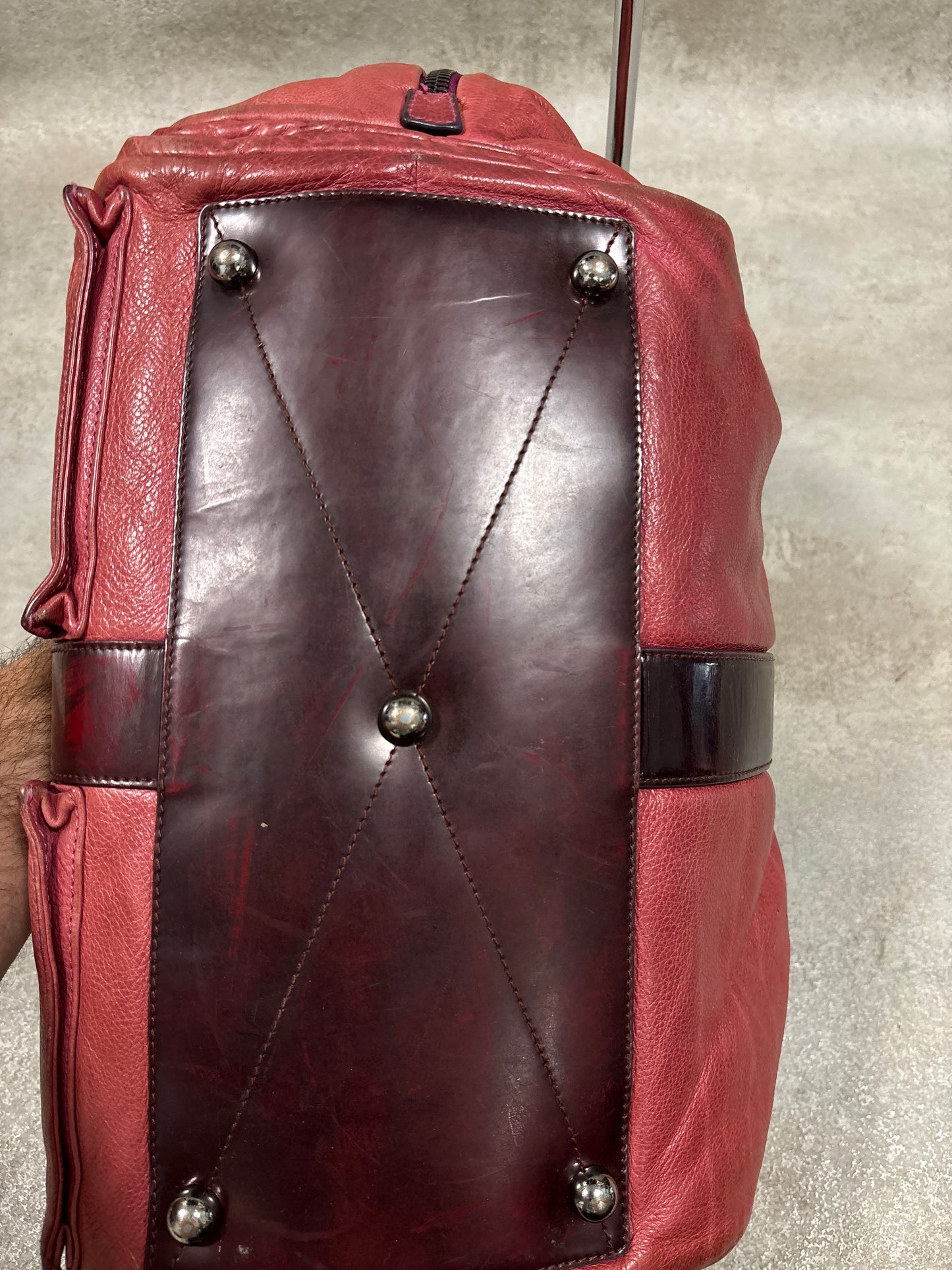 Bolso Hombro Cuero Rojo Loewe