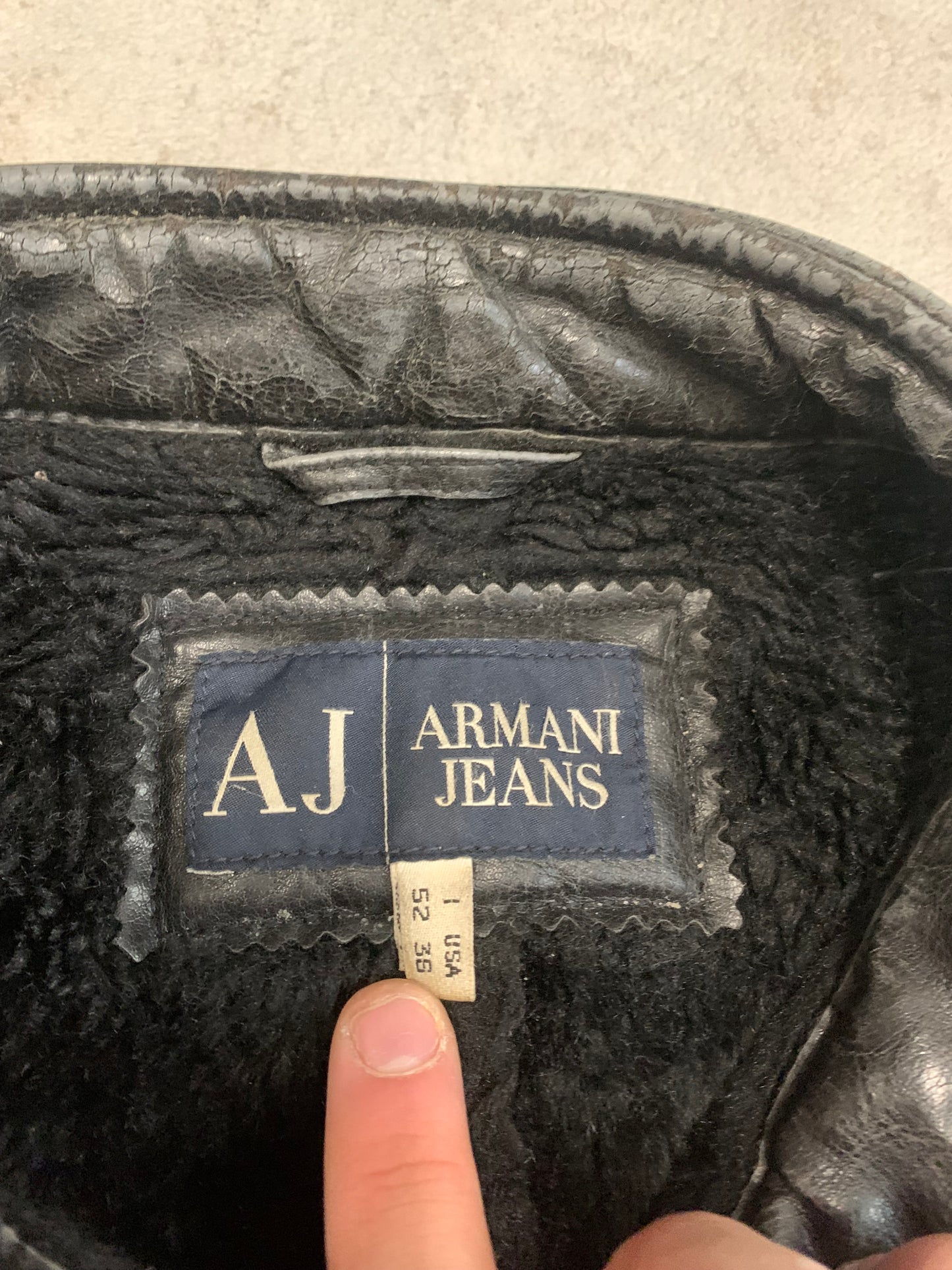 Chaqueta Cuero Vintage Armani Jeans 00’s