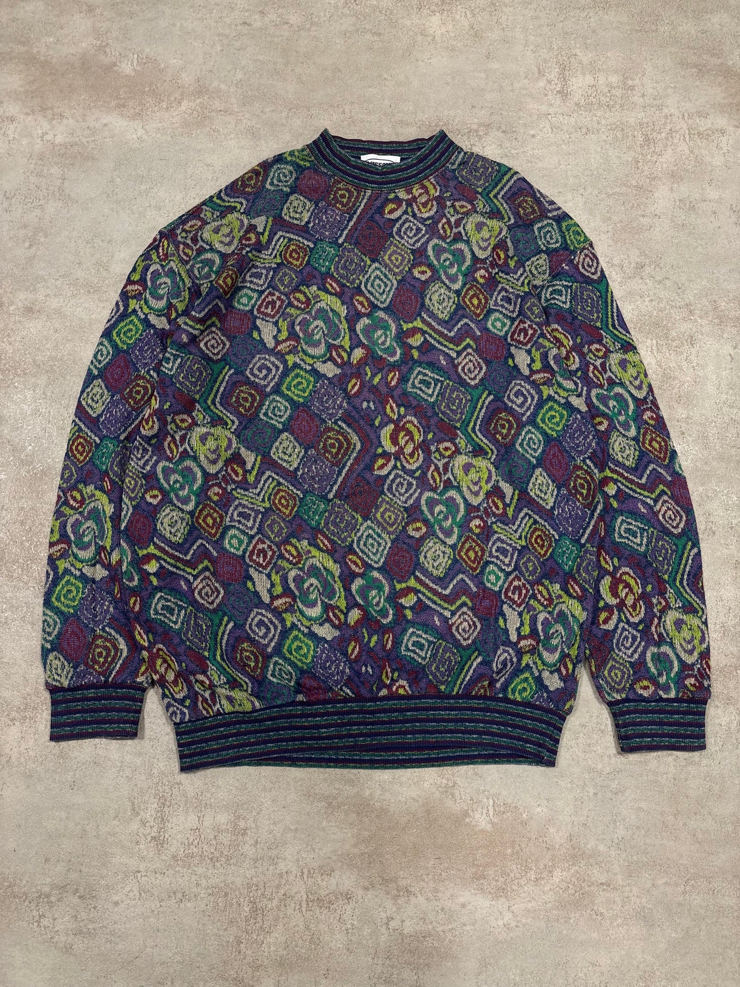 Jersey Lana Estampado Missoni Sport 90s Vintage - XL