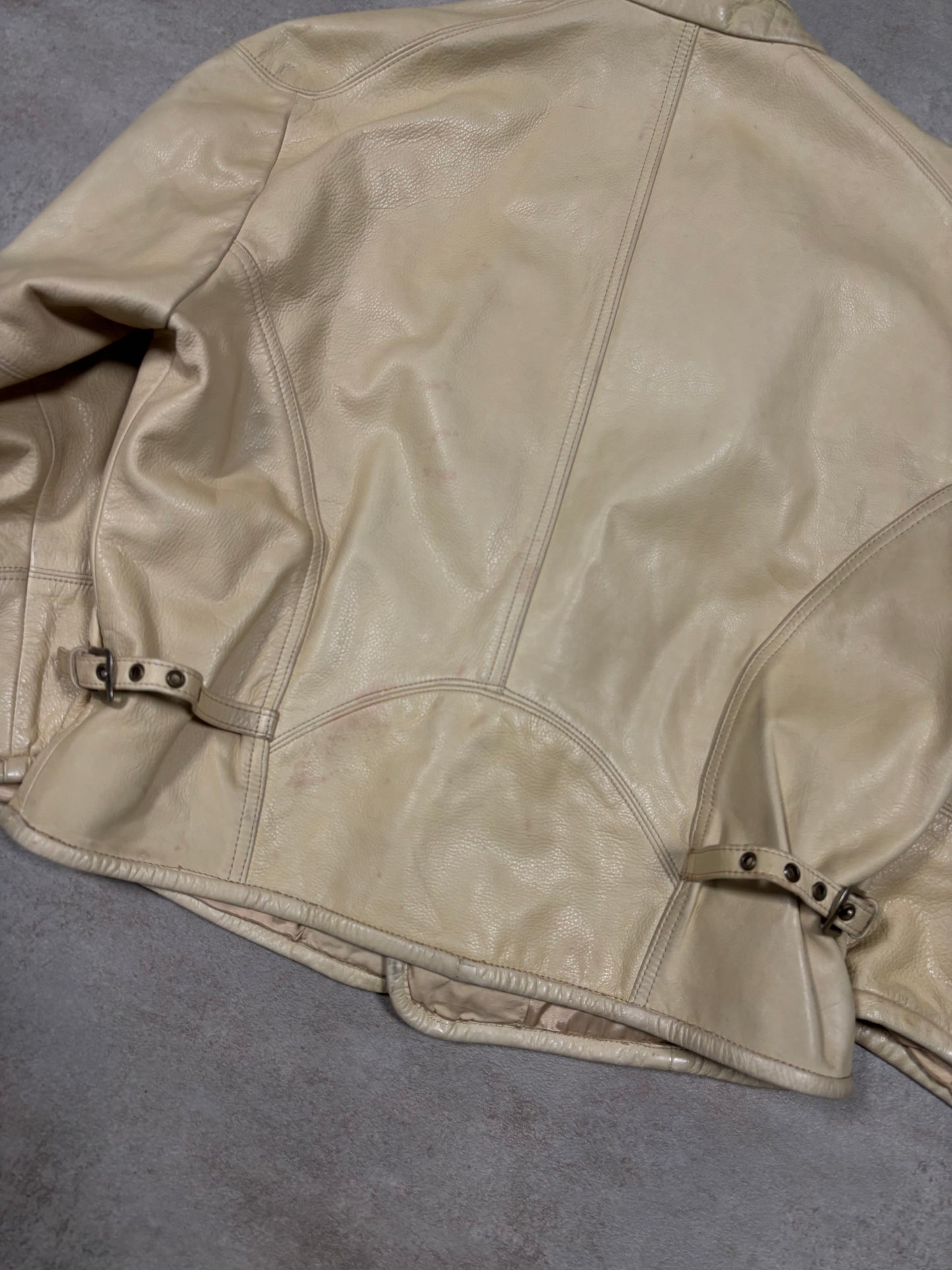 Chaqueta Asimétrica Cuero Emporio Armani 90s Vintage - M Woman