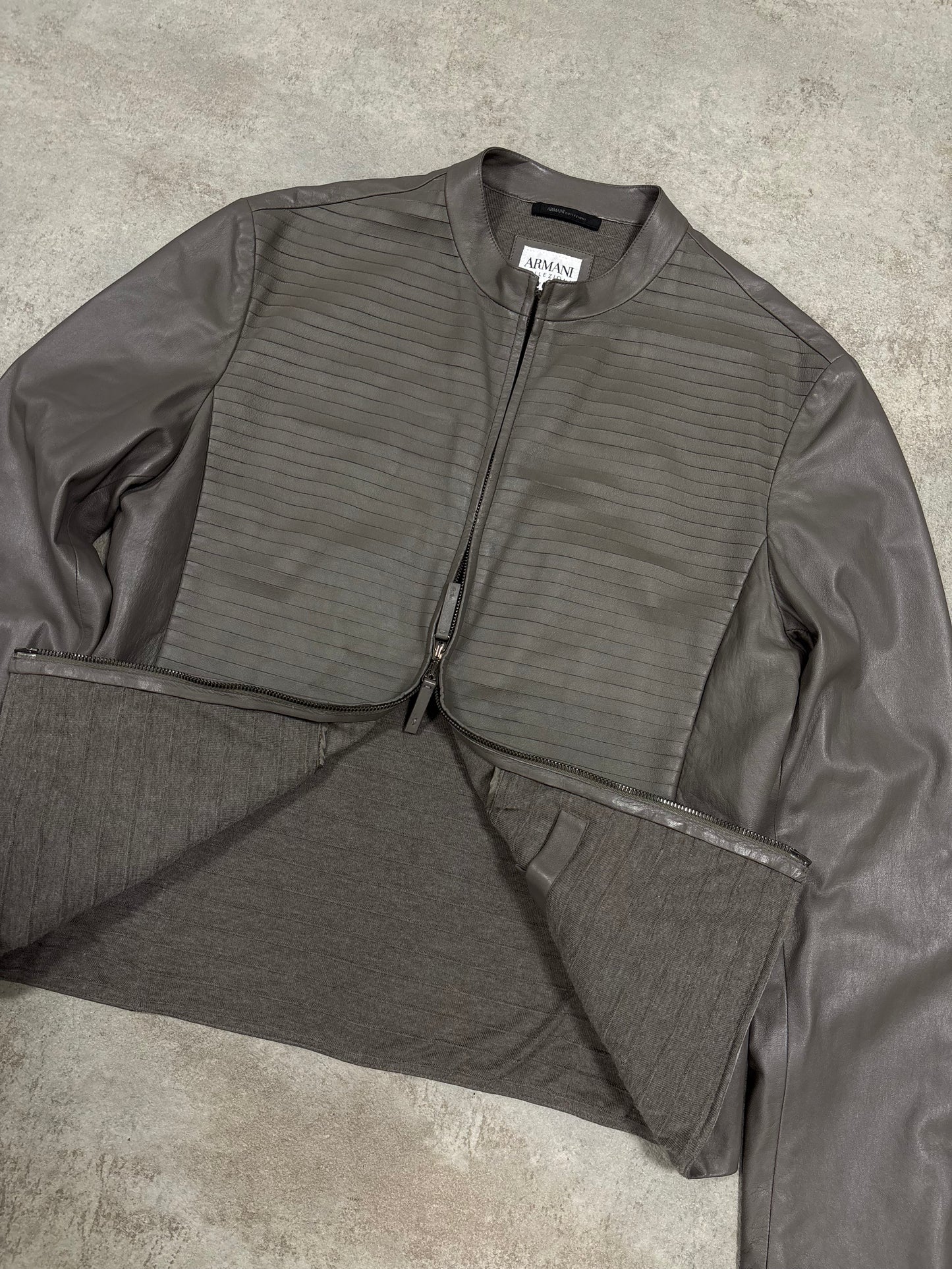 Chaqueta Cuero Panelado Armani Collezioni - M