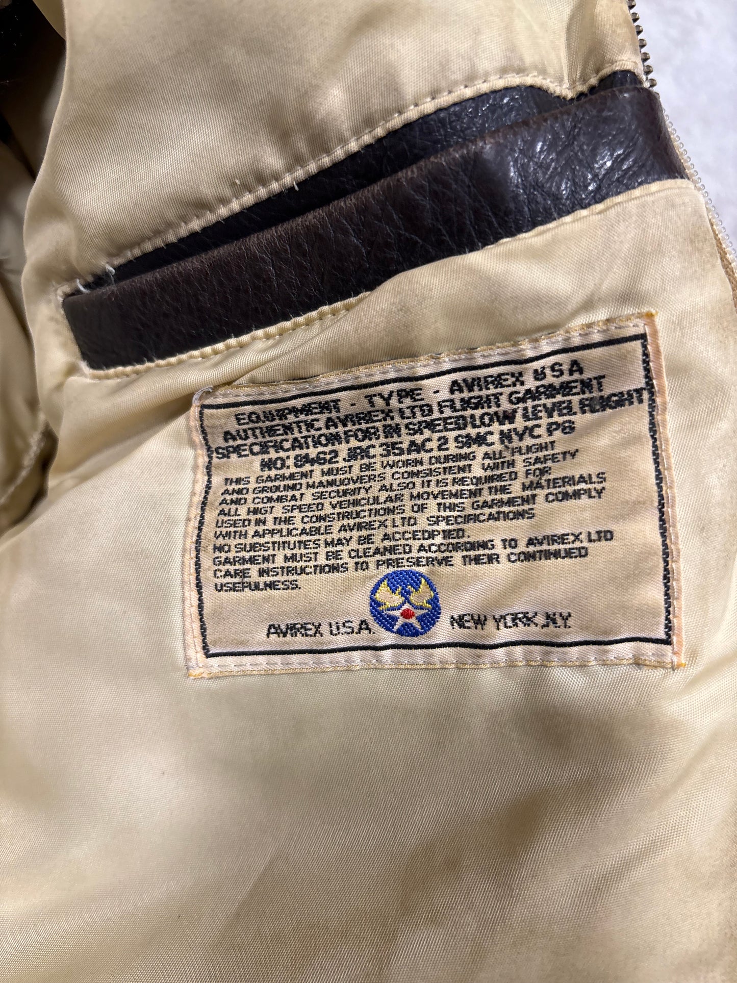 Chaqueta Cuero G-1 Avirex 1992 Vintage - L