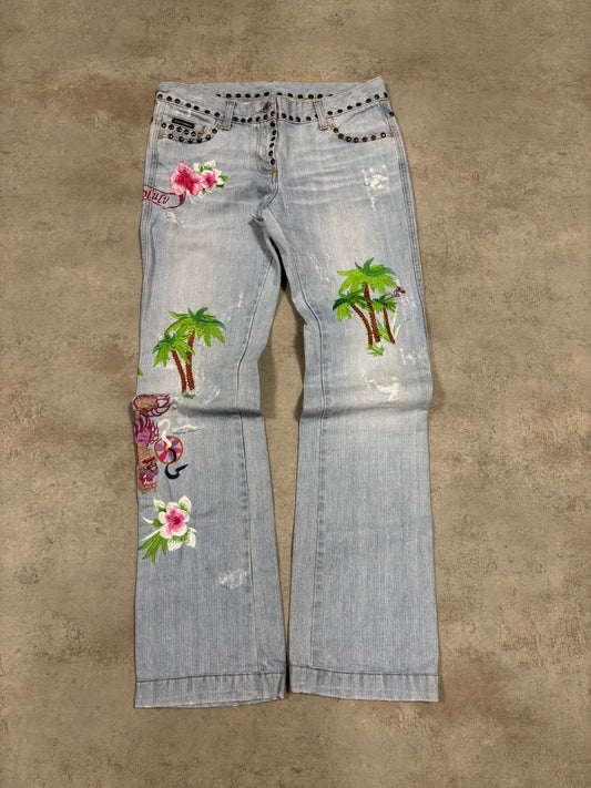 Pantalones Tiro Bajo Dolce & Gabbana ‘Honolulu’ SS/2005 Vintage - M Woman