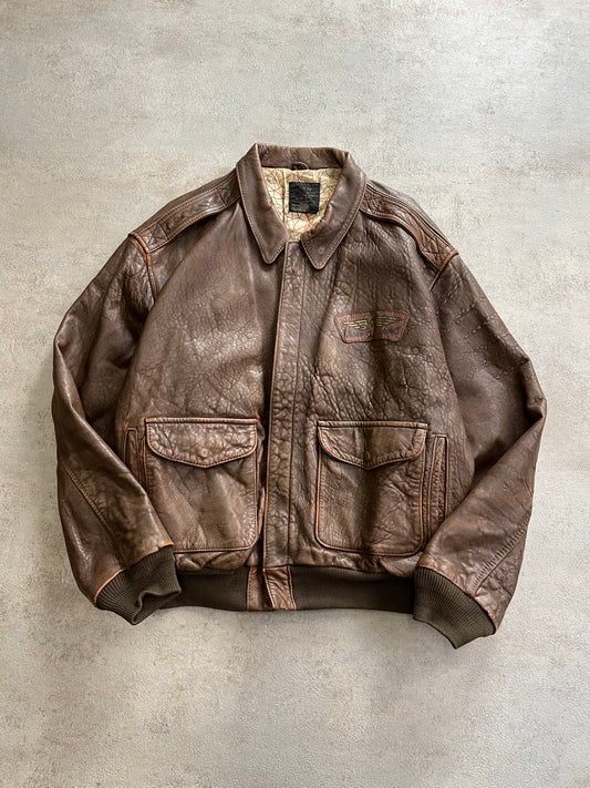 Chaqueta Cuero Aviador Vintage Avirex ‘ Fliying Tigers’ 1987 - L