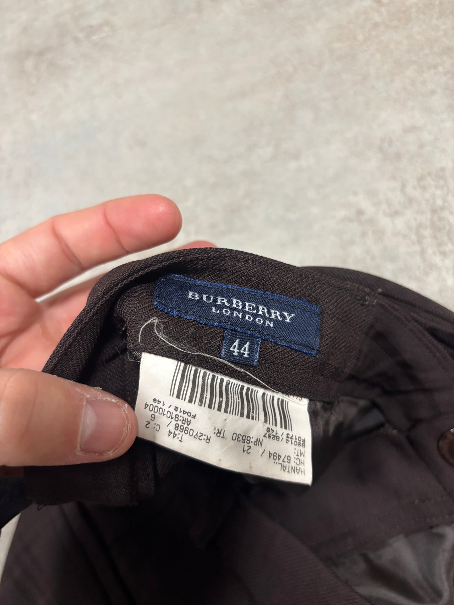 Pantalones Traje Pinza Estampado Cuadros Burberry 00s Vintage - M