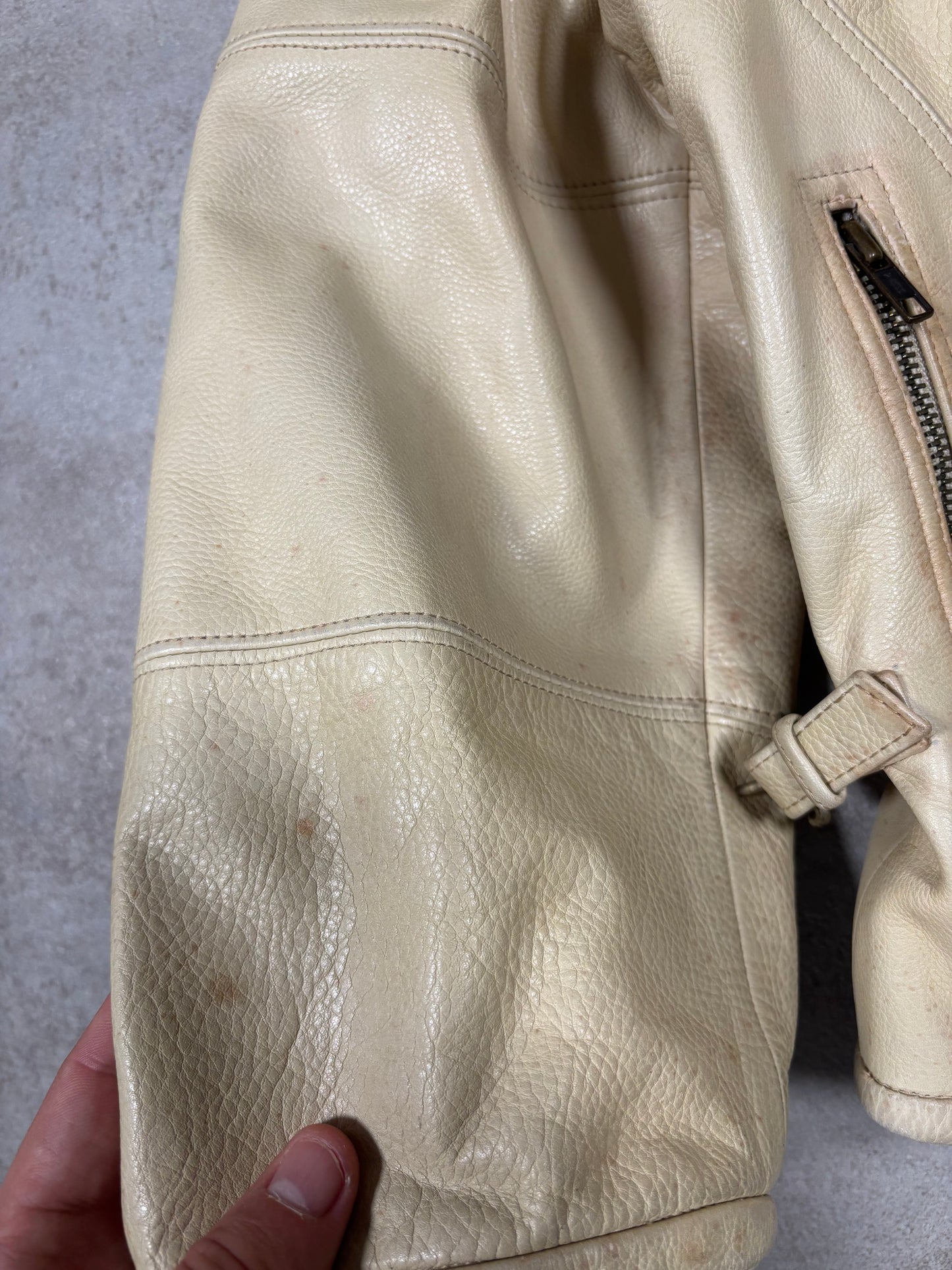 Chaqueta Asimétrica Cuero Emporio Armani 90s Vintage - M Woman