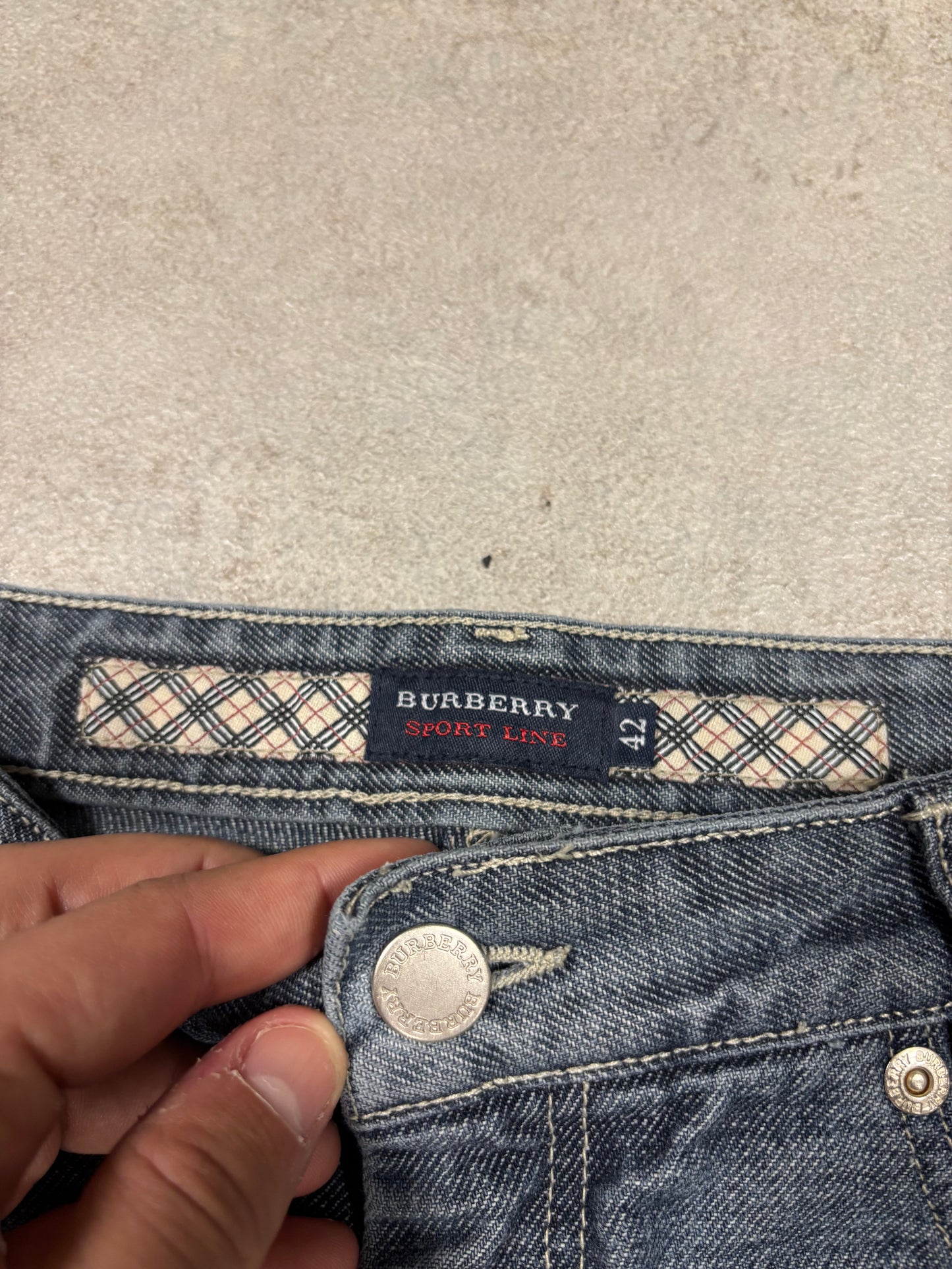 Pantalones Vaqueros Flared Burberry Sport 00s Vintage - M