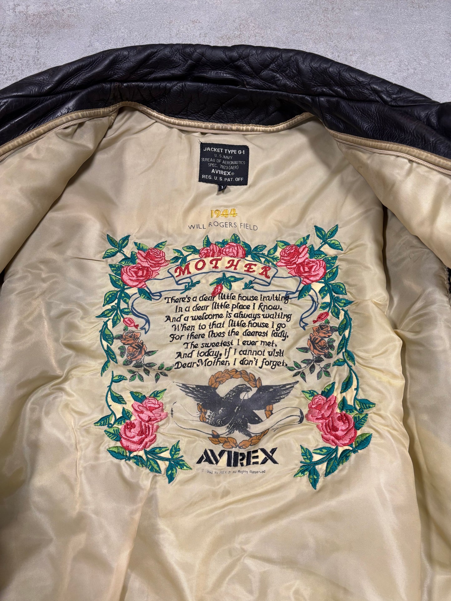 Chaqueta Cuero G-1 Avirex 1992 Vintage - L