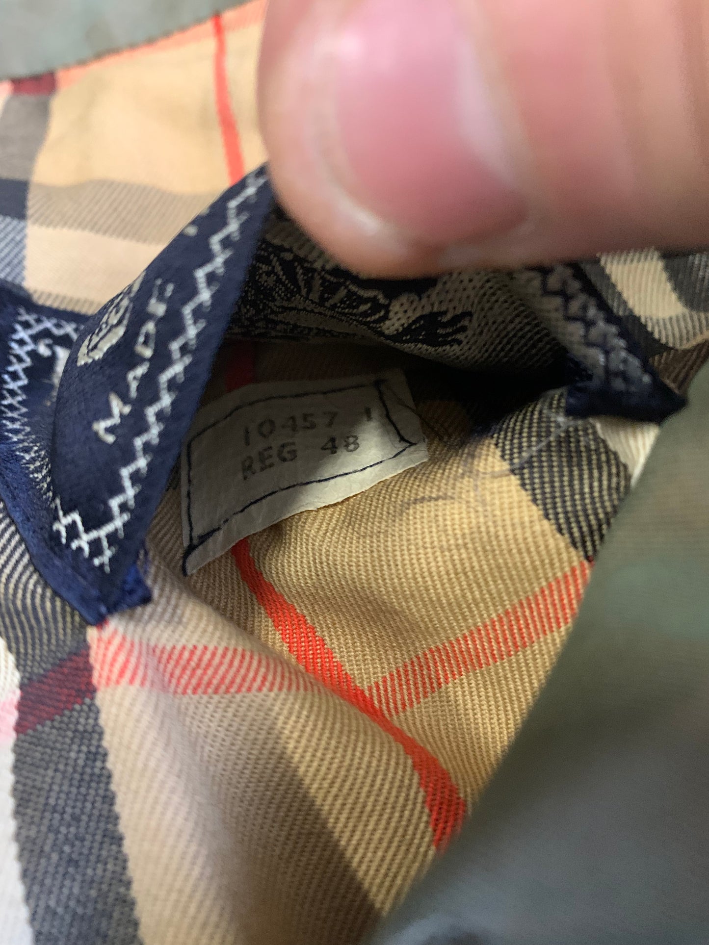 Gabardina Vintage Burberry Nova Check 80’s - L