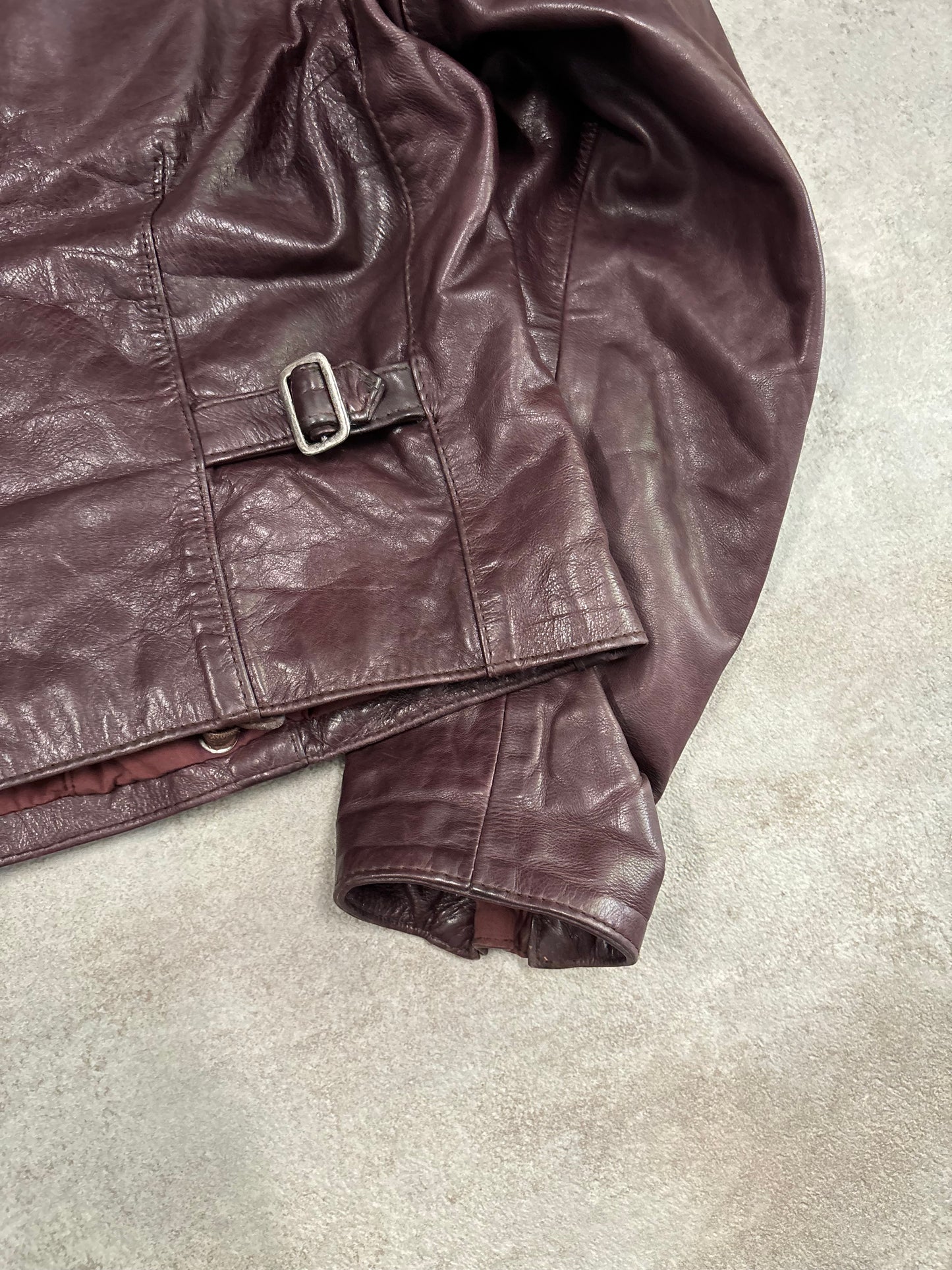 Chaqueta Biker Cuero Marithé François & Girbaud 90s Vintage - S