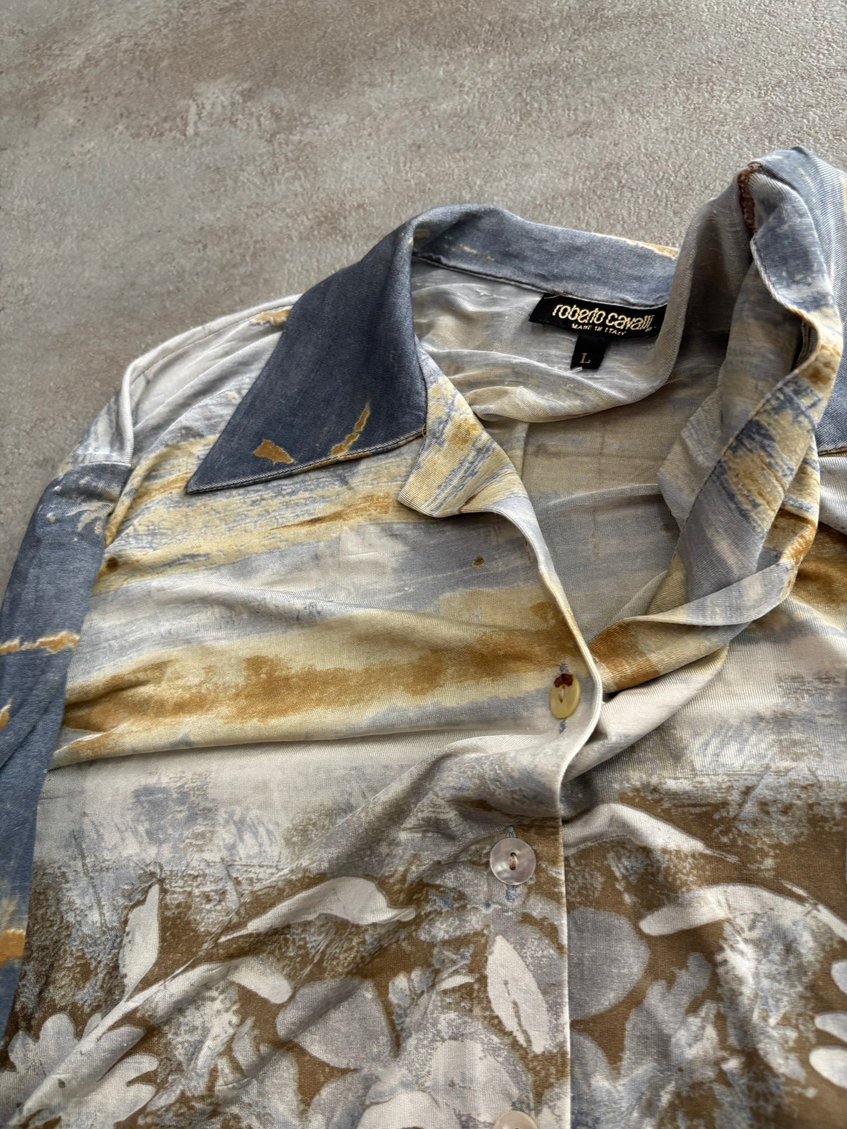 Camisa Fluida ‘Full Print’ Roberto Cavalli 00s Vintage - M Woman