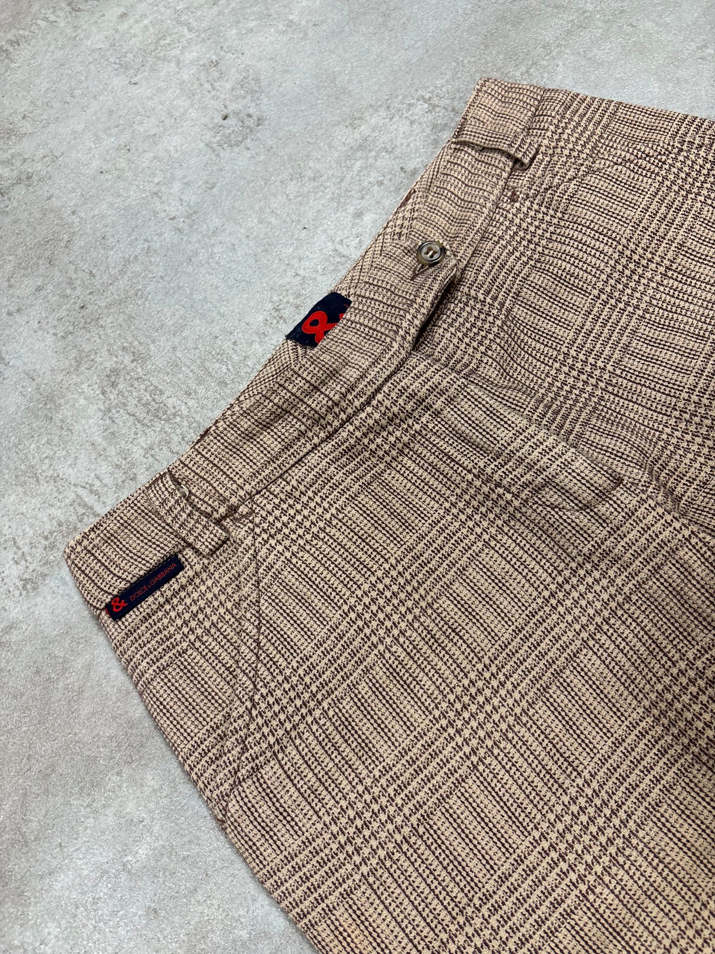 Pantalones Cuadros Traje Dolce & Gabbana 00s Vintage - M